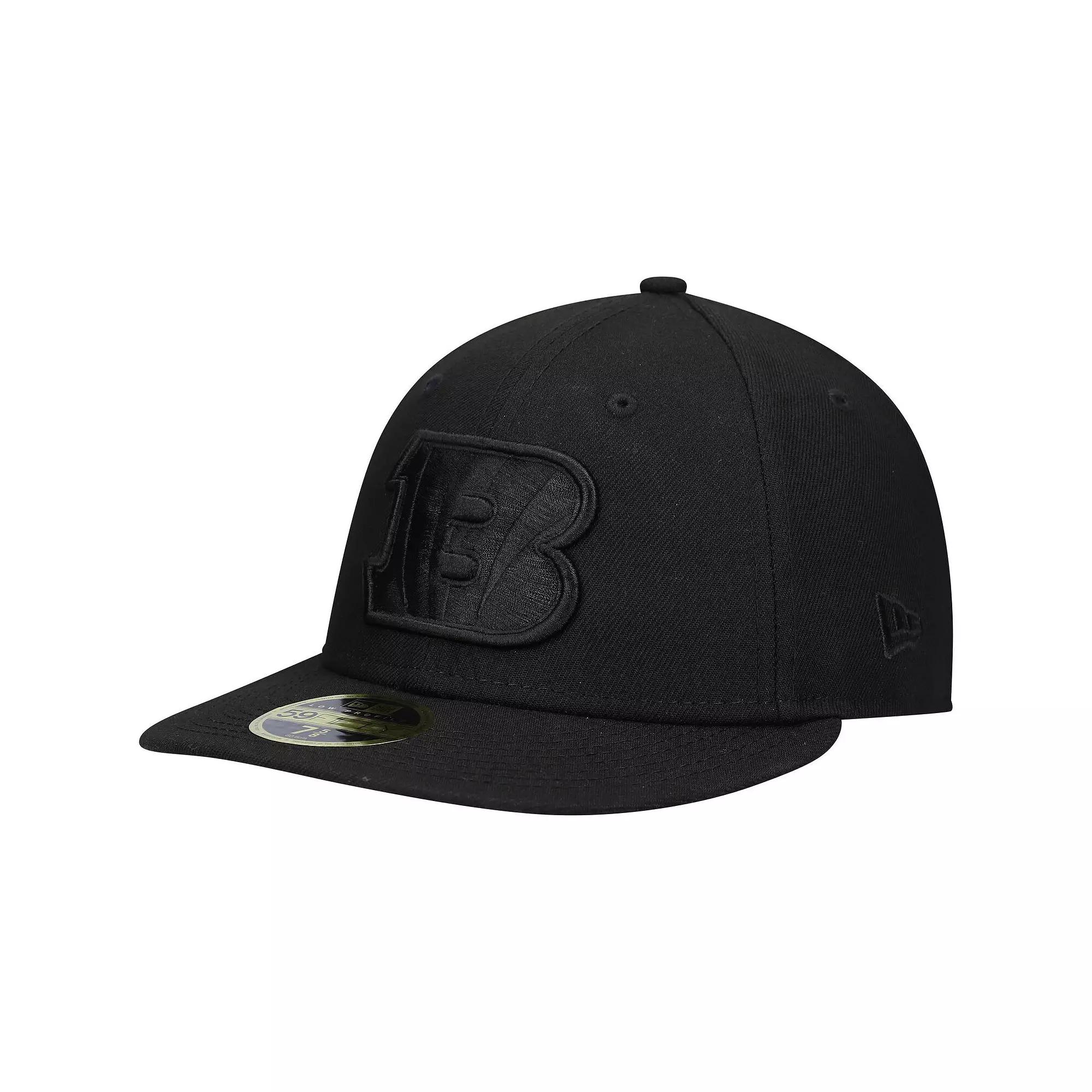 Men's New Era Black Cincinnati Bengals Black on Black Low Profile 59FIFTY II Fitted Hat,  Product Image