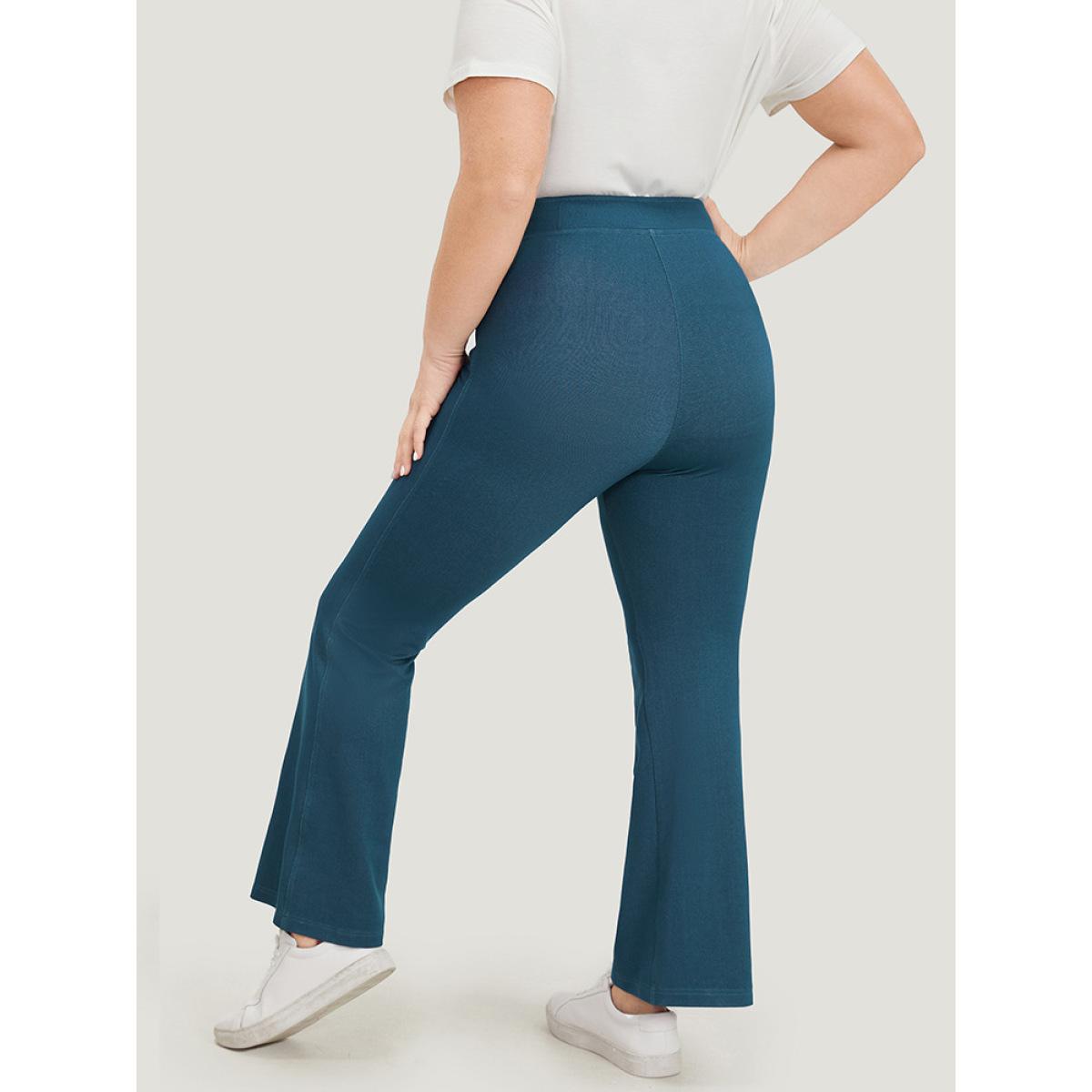 Plus Size Supersoft Essentials Solid High Rise Moderately Stretchy Jeans Women Blue Casual Plain Plain Medium stretch Side seam pocket Jeans BloomChic 20/2X Product Image
