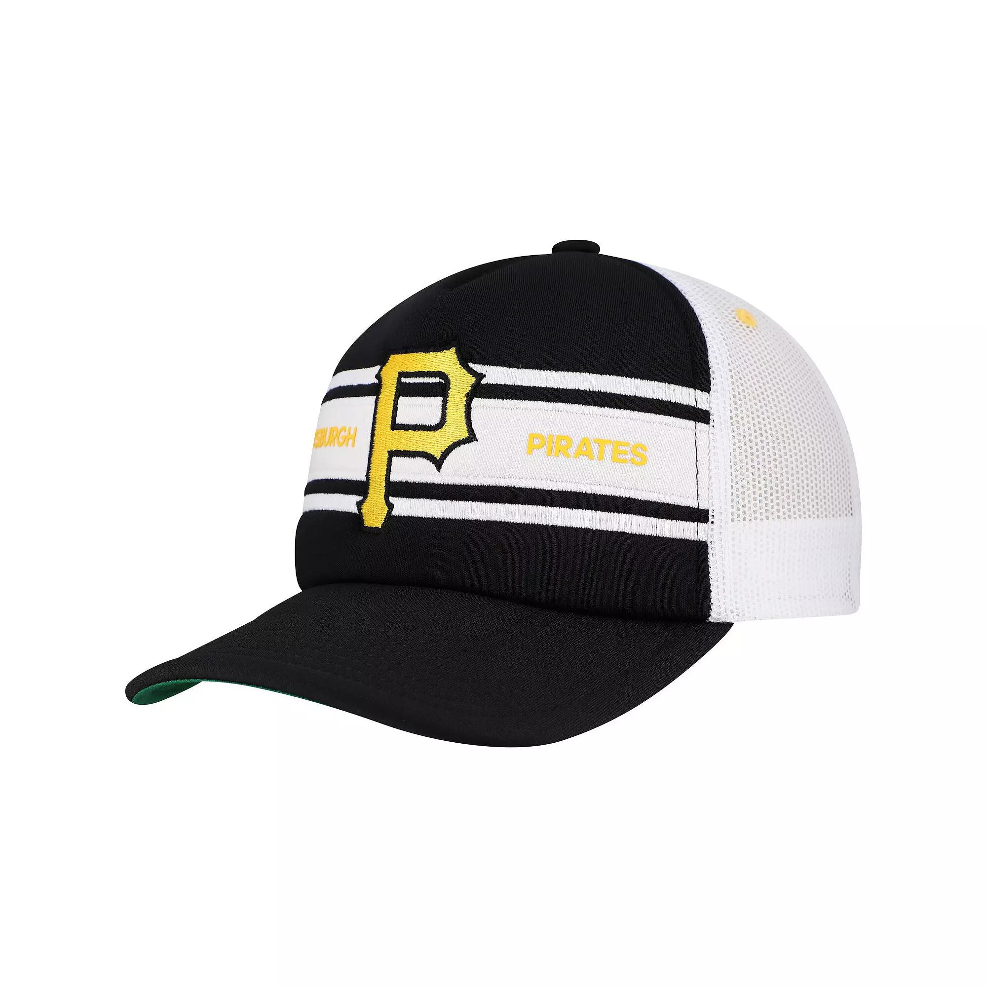 Men's   Black Pittsburgh Pirates Sideline Trucker Adjustable Hat Product Image