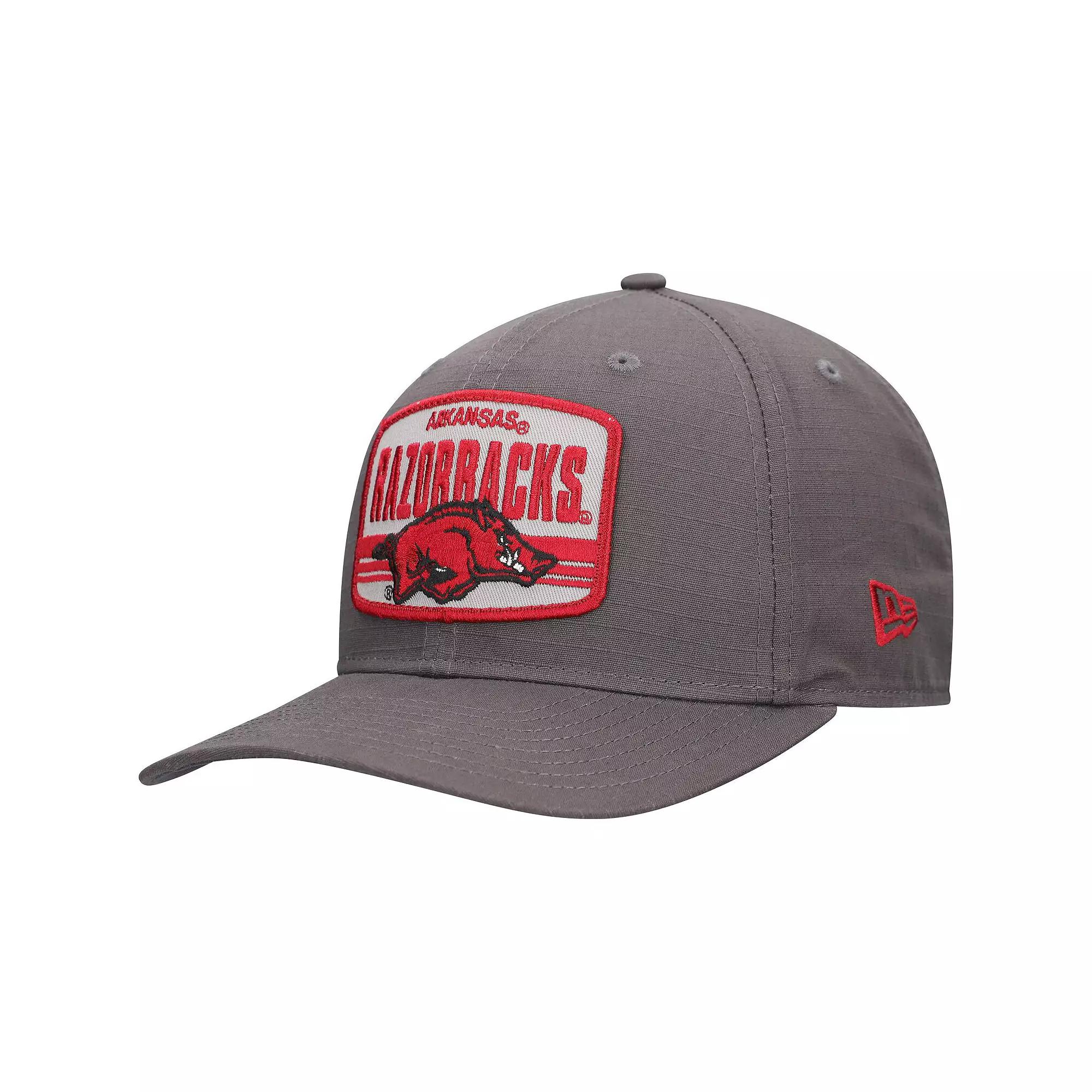 Men's New Era Charcoal Arkansas Razorbacks Team Elevated 9SEVENTY Stretch-Snap Adjustable Hat Product Image