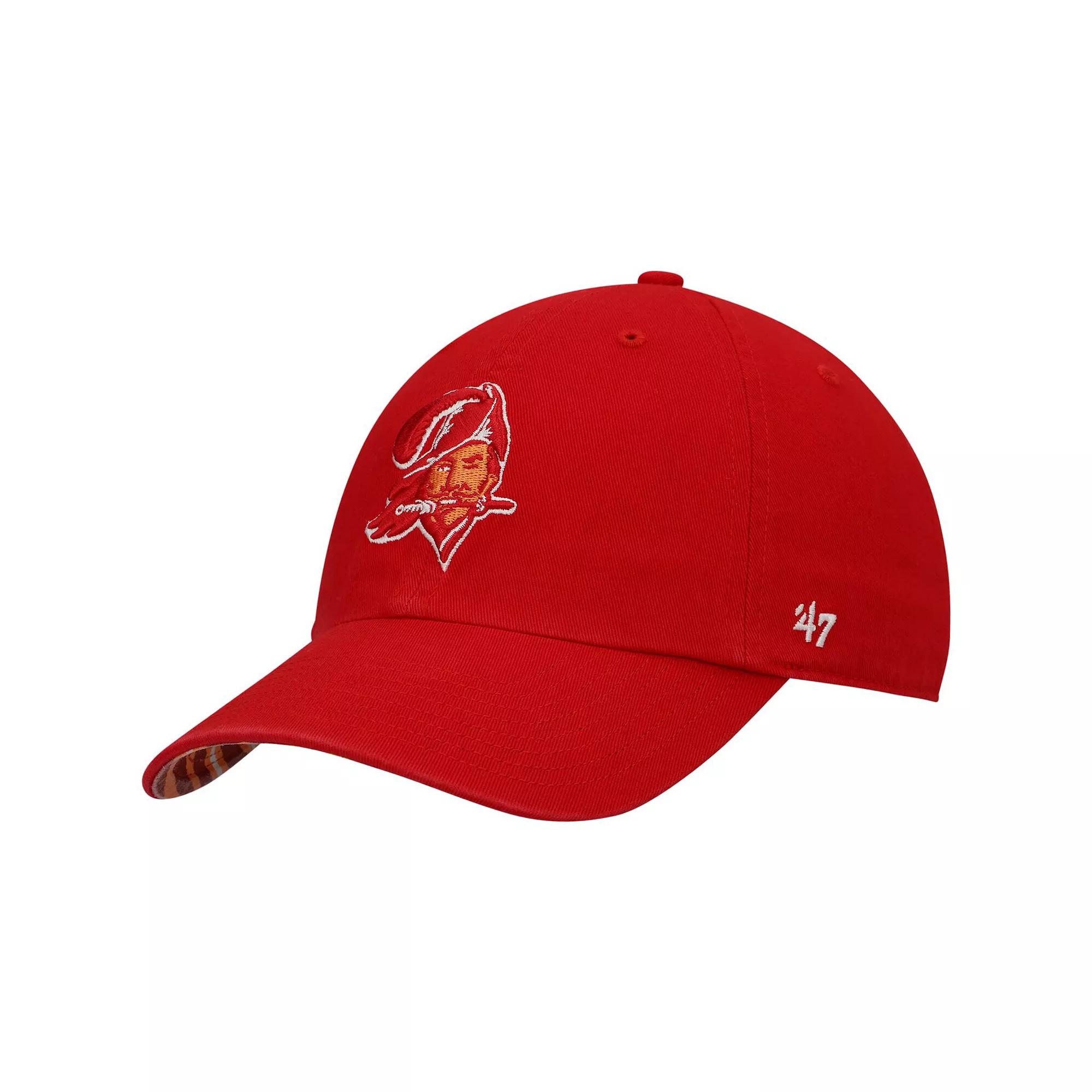 Men's '47 x Zubaz Red Tampa Bay Buccaneers Undervisor Clean Up Adjustable Hat Product Image