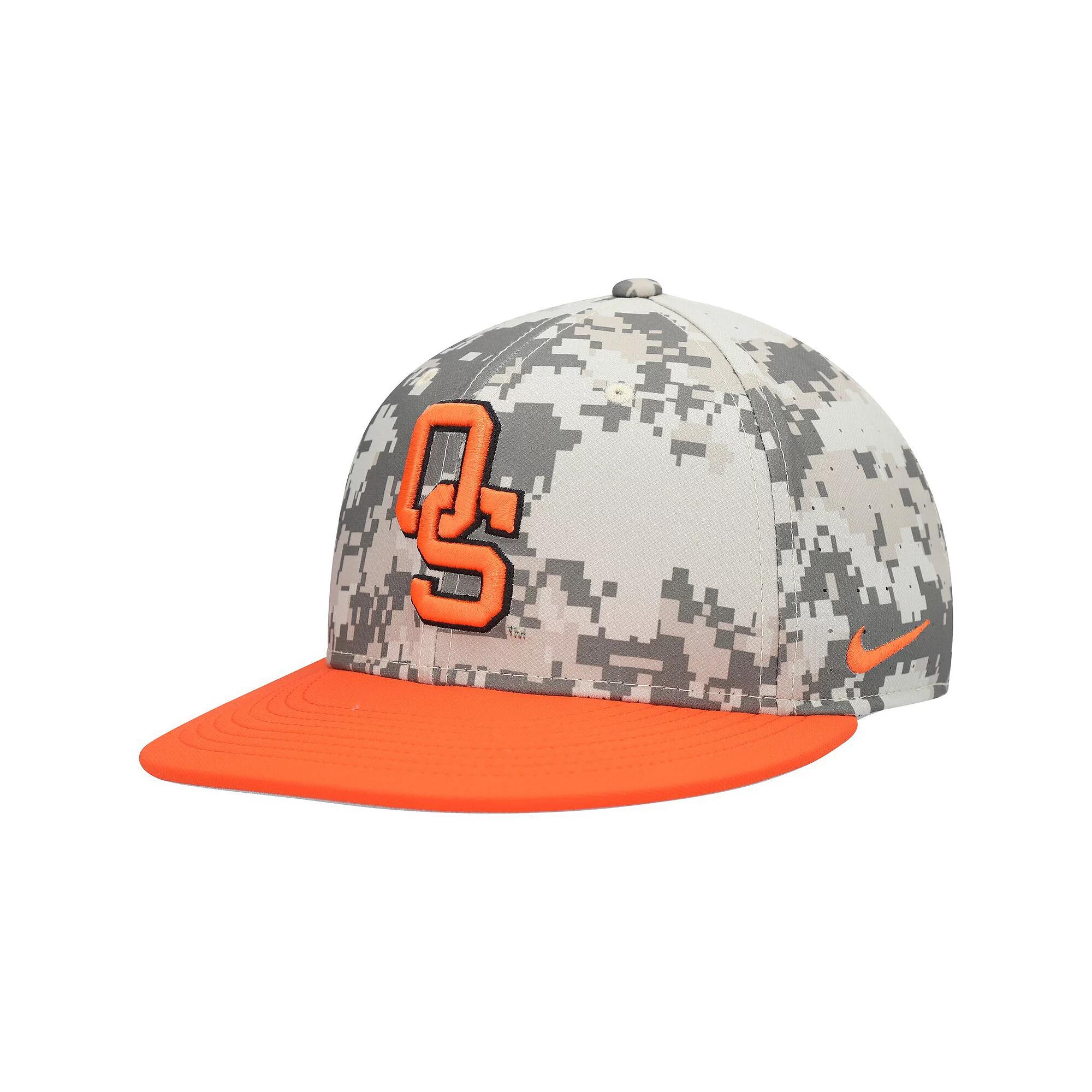 Men's Nike Camo Oklahoma State Cowboys Aero True Baseball Performance Fitted Hat, Size: 7 1/2, Green Product Image