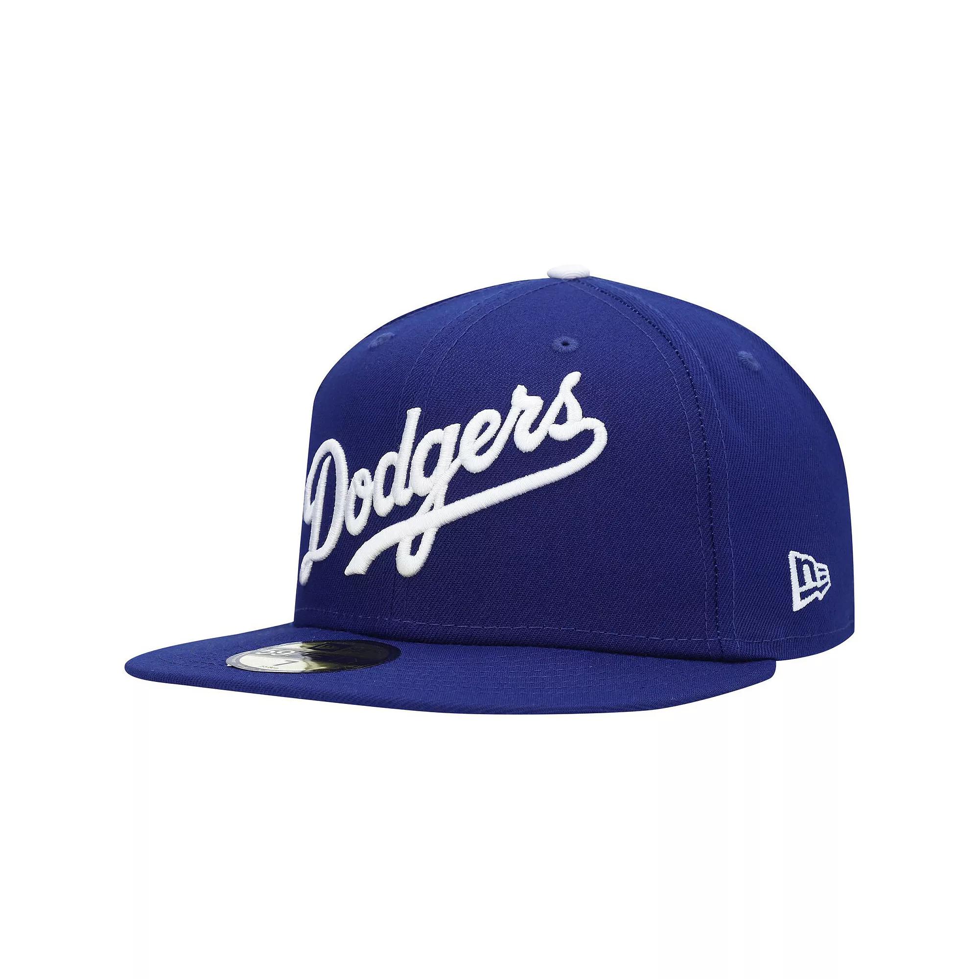 Men's New Era Royal Los Angeles Dodgers White Logo 59FIFTY Fitted Hat,  Product Image
