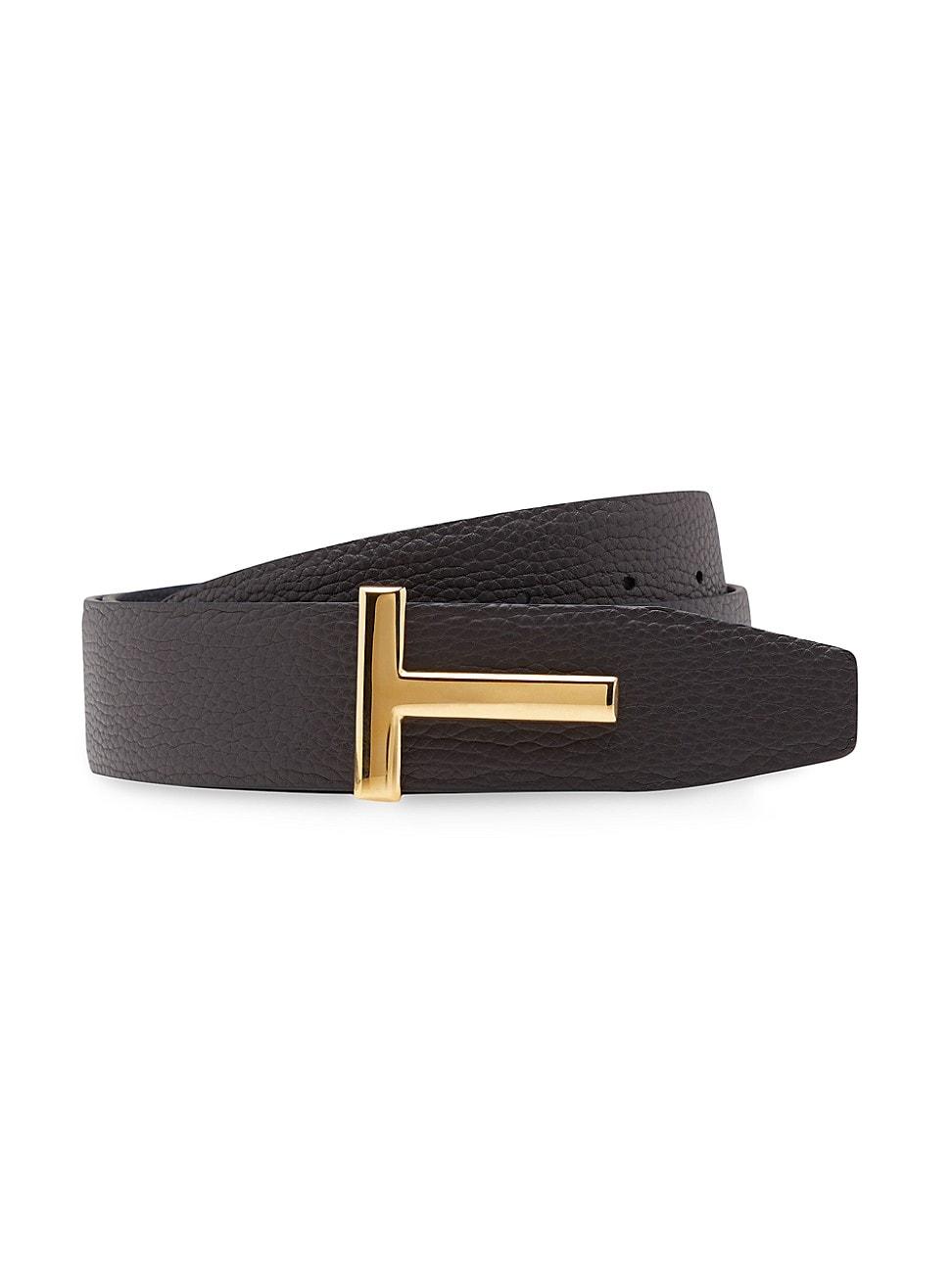 Mens Signature T Leather Belt Product Image