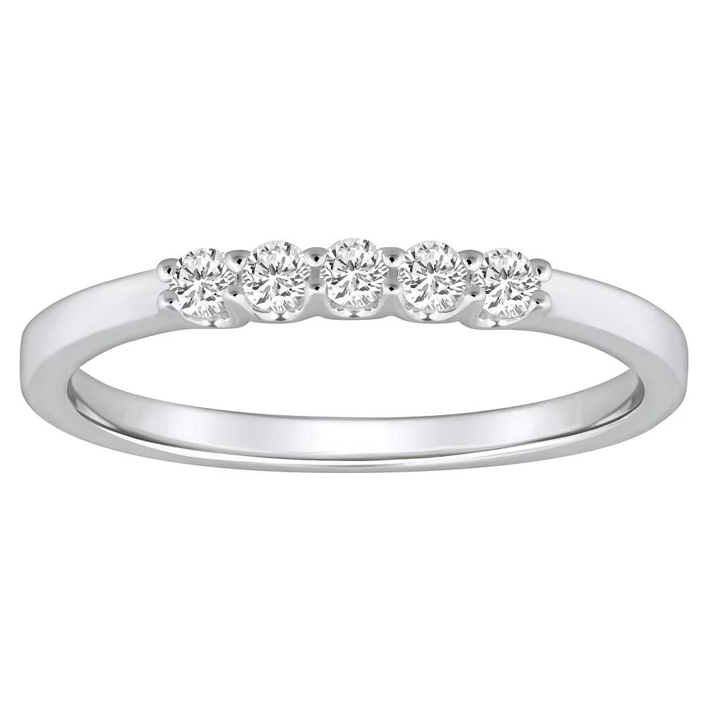 Alyson Layne 14k Gold 1/4 Carat T.W. Diamond 5-Stone Wedding Band, Women's,  Product Image