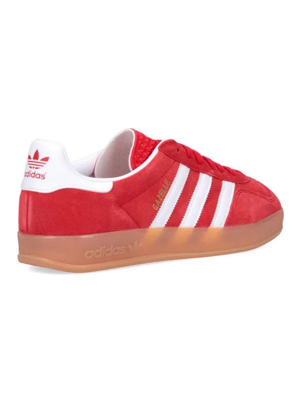 ADIDAS ORIGINALS Gazelle Suede Sneakers With Branded Heel In Red Product Image