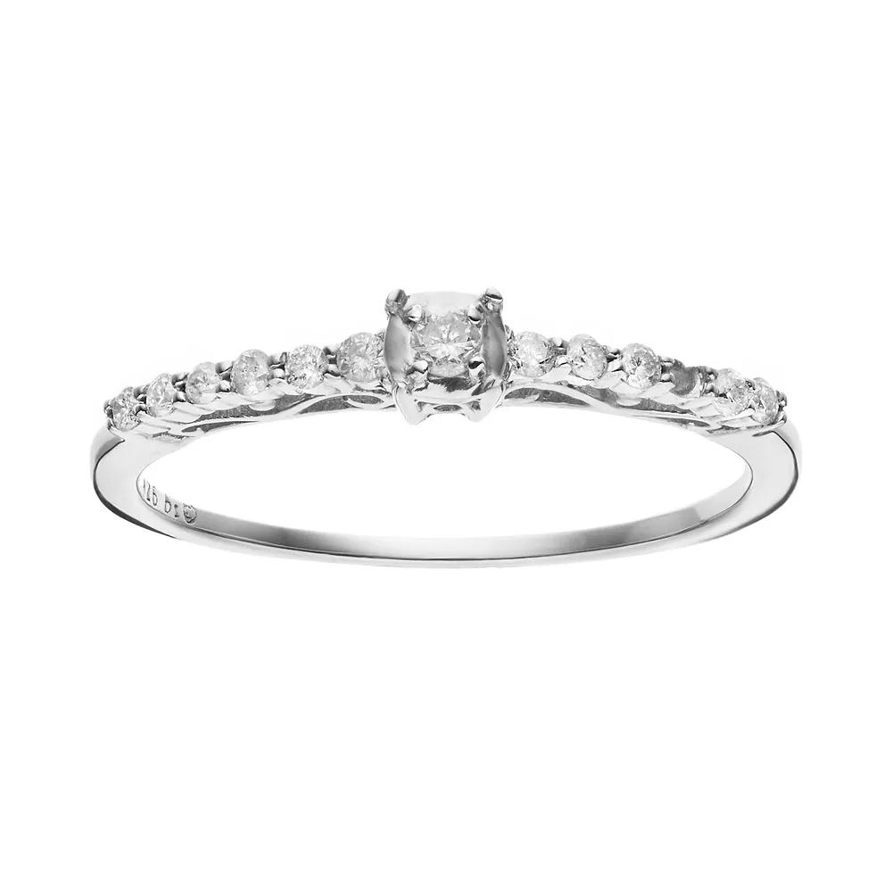 Gemminded Sterling Silver 1/6 Carat T.W. Diamond Promise Ring, Women's,  Product Image