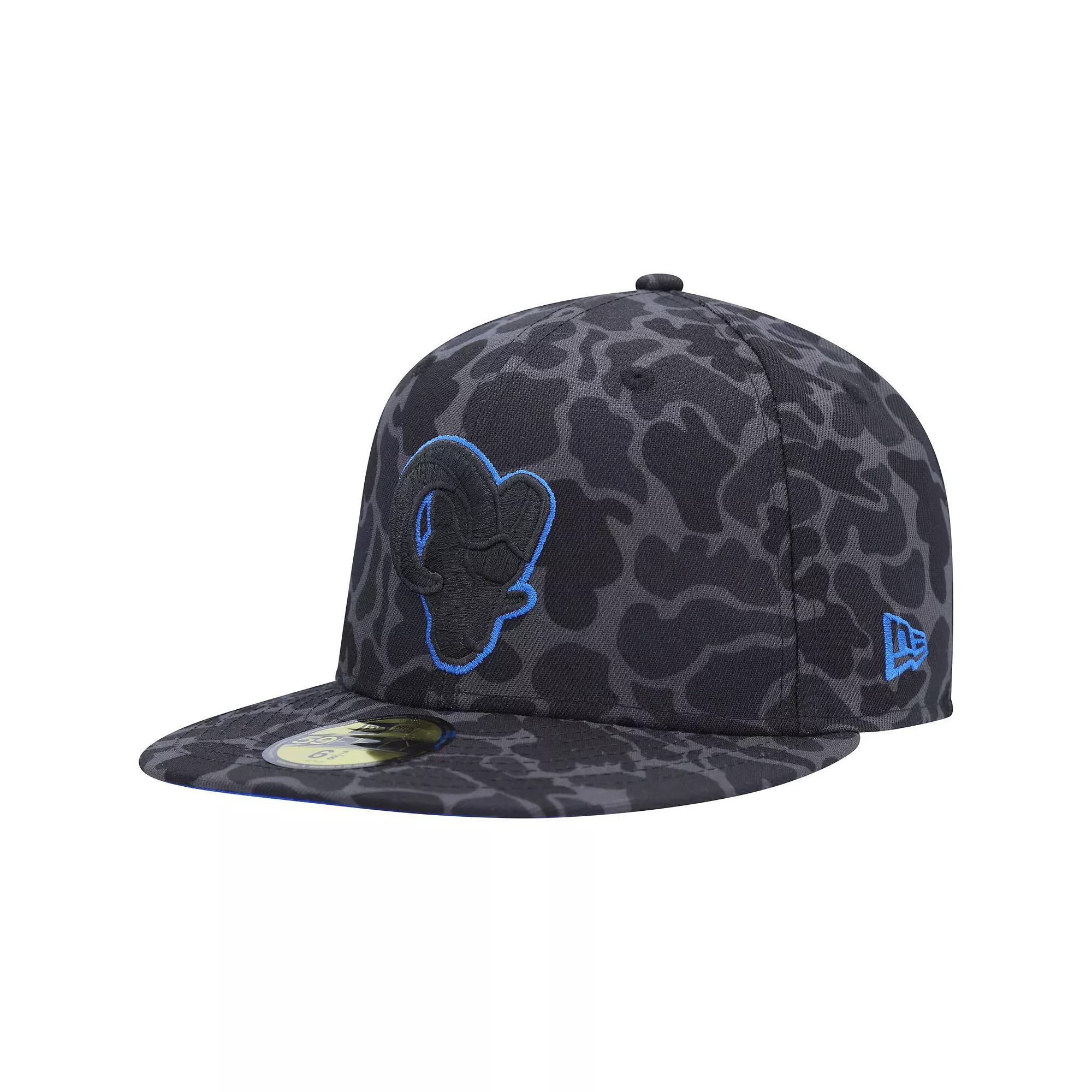 Men's New Era Black Los Angeles Rams Amoeba Camo 59FIFTY Fitted Hat,  Product Image
