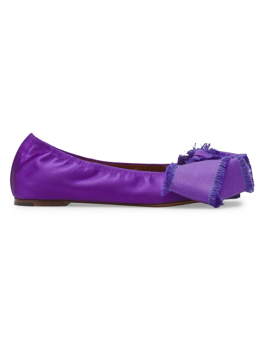 Womens Ballerina Flats with Satin Bow Product Image