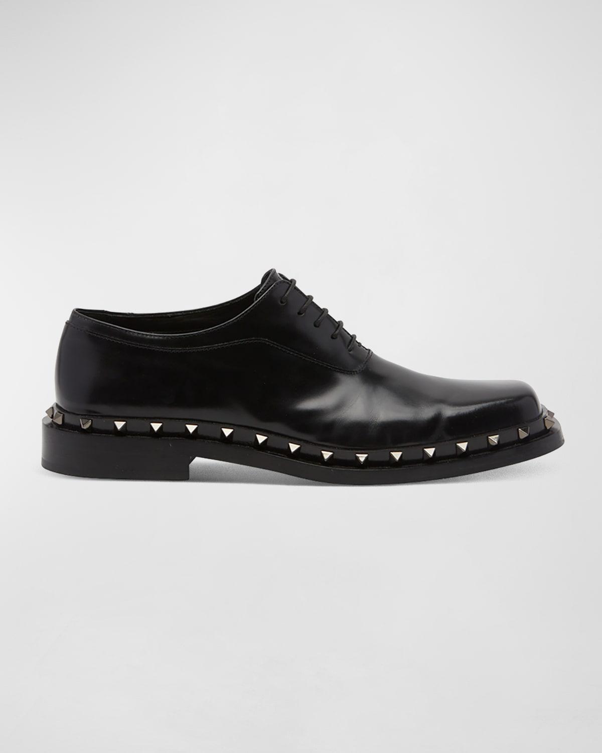 Mens Rockstud Leather Derby Shoes Product Image