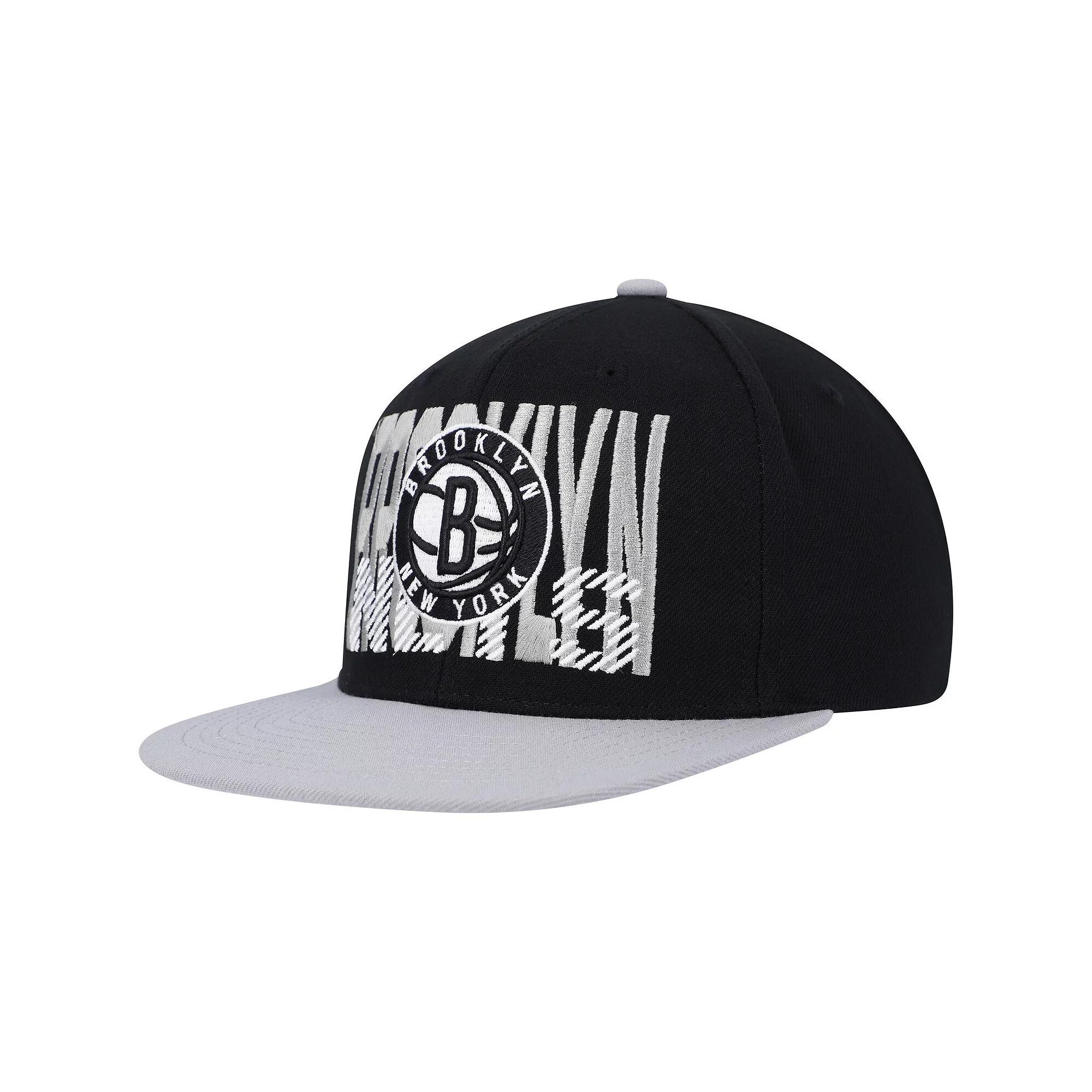 Men's Mitchell & Ness Black Brooklyn Nets SOUL Cross Check Snapback Product Image