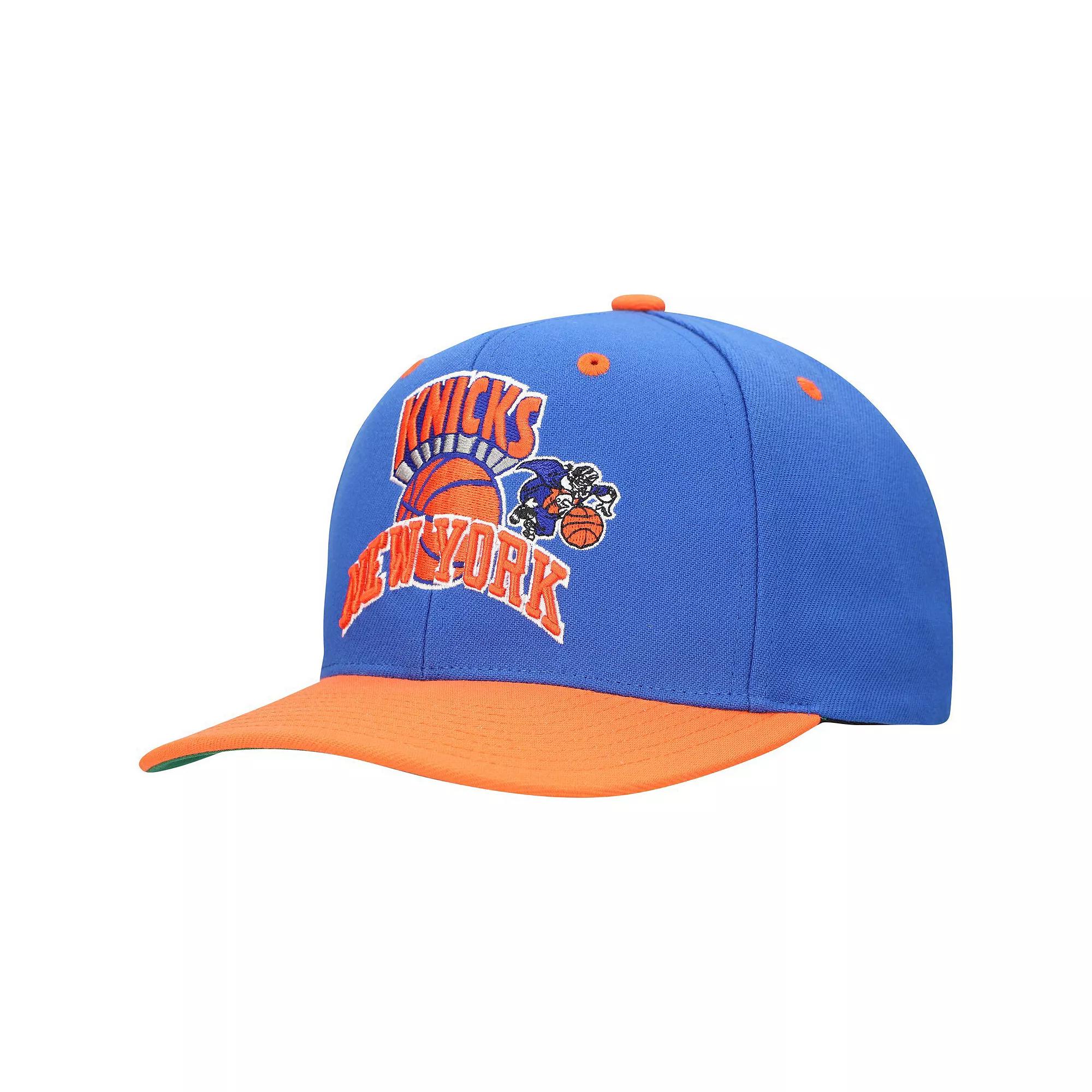 Men's Mitchell & Ness Blue New York Knicks All In 2.0 Pro Crown Snapback Hat Product Image
