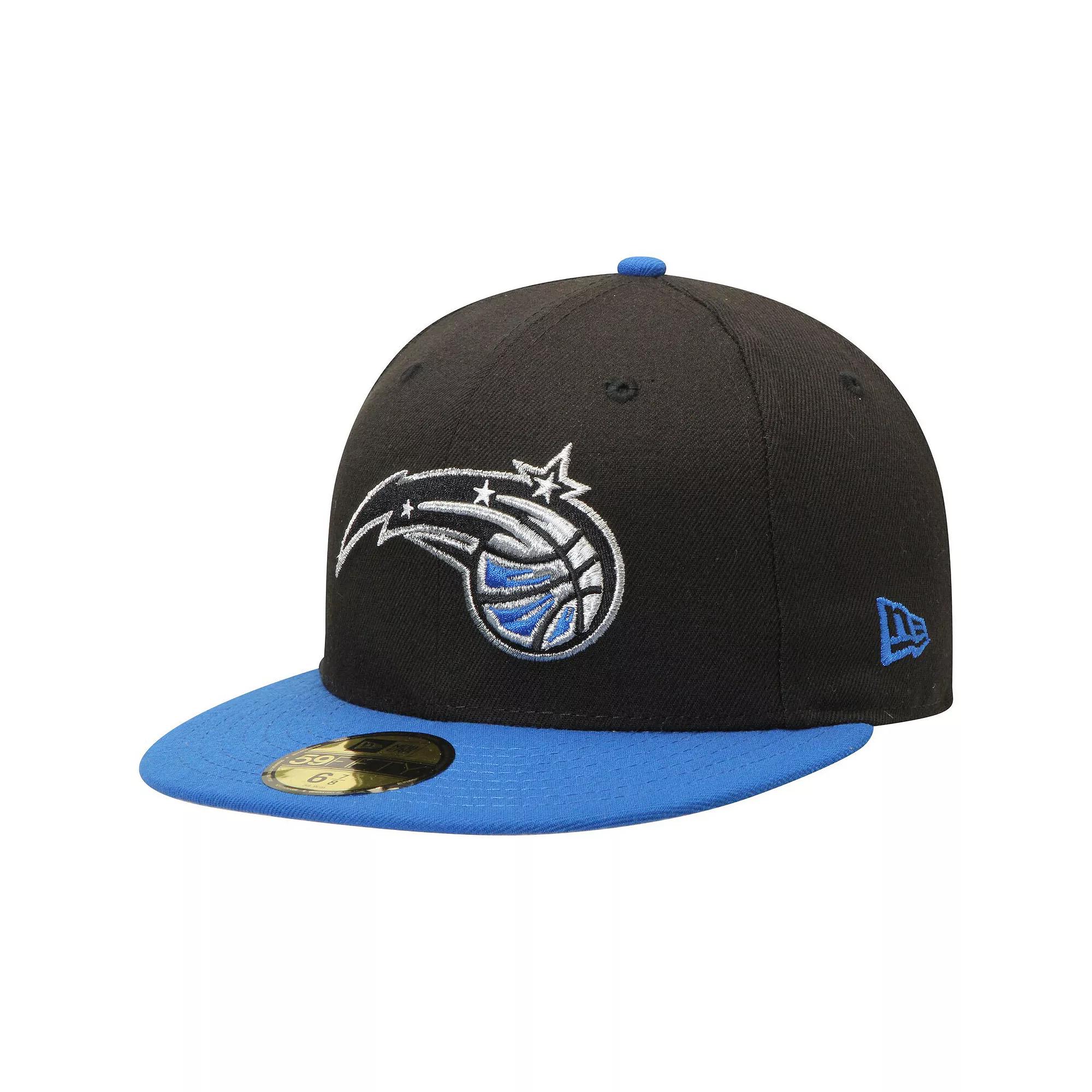 Mens New Era Black/Blue Orlando Magic Official Team Color 2Tone 59FIFTY Fitted Hat Product Image