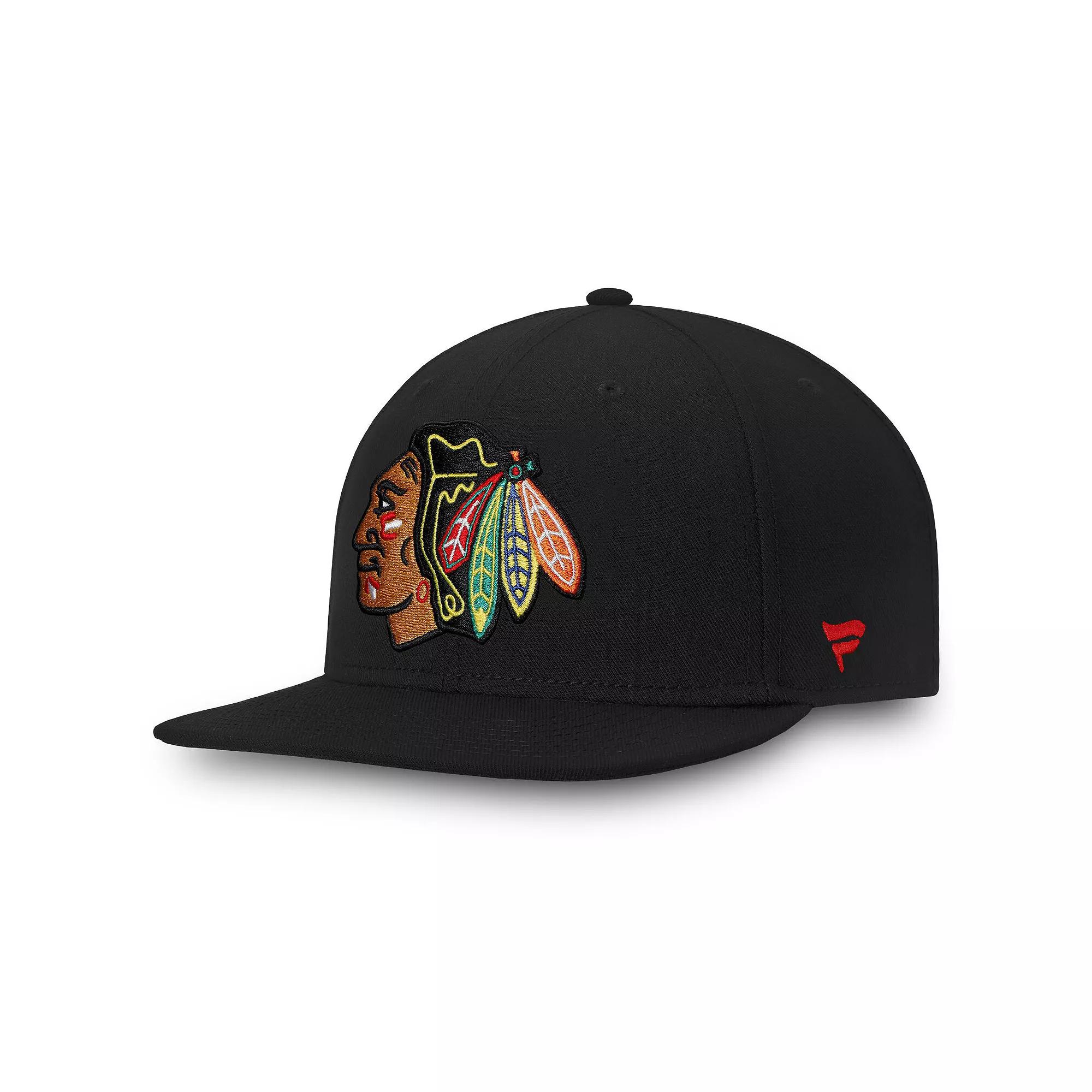Men's Fanatics Black Chicago Blackhawks Core Fitted Hat,  Product Image
