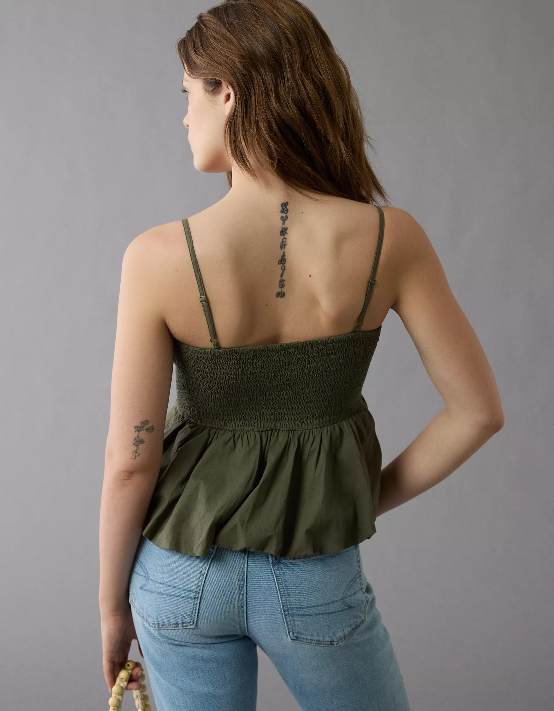 AE Smocked Bubble Tank Top Product Image