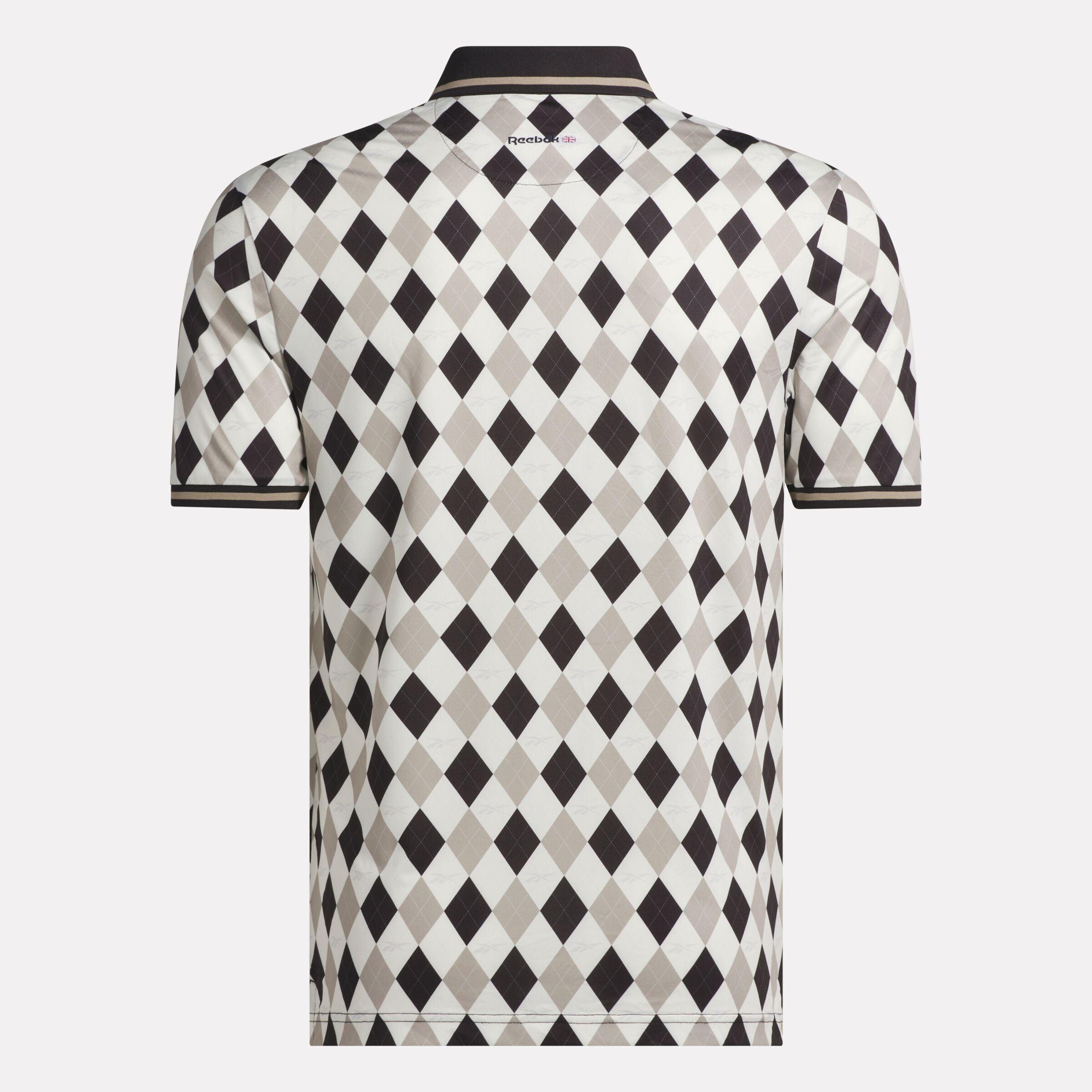 Men's Short Sleeve Vector Argyle Print Polo Male Product Image