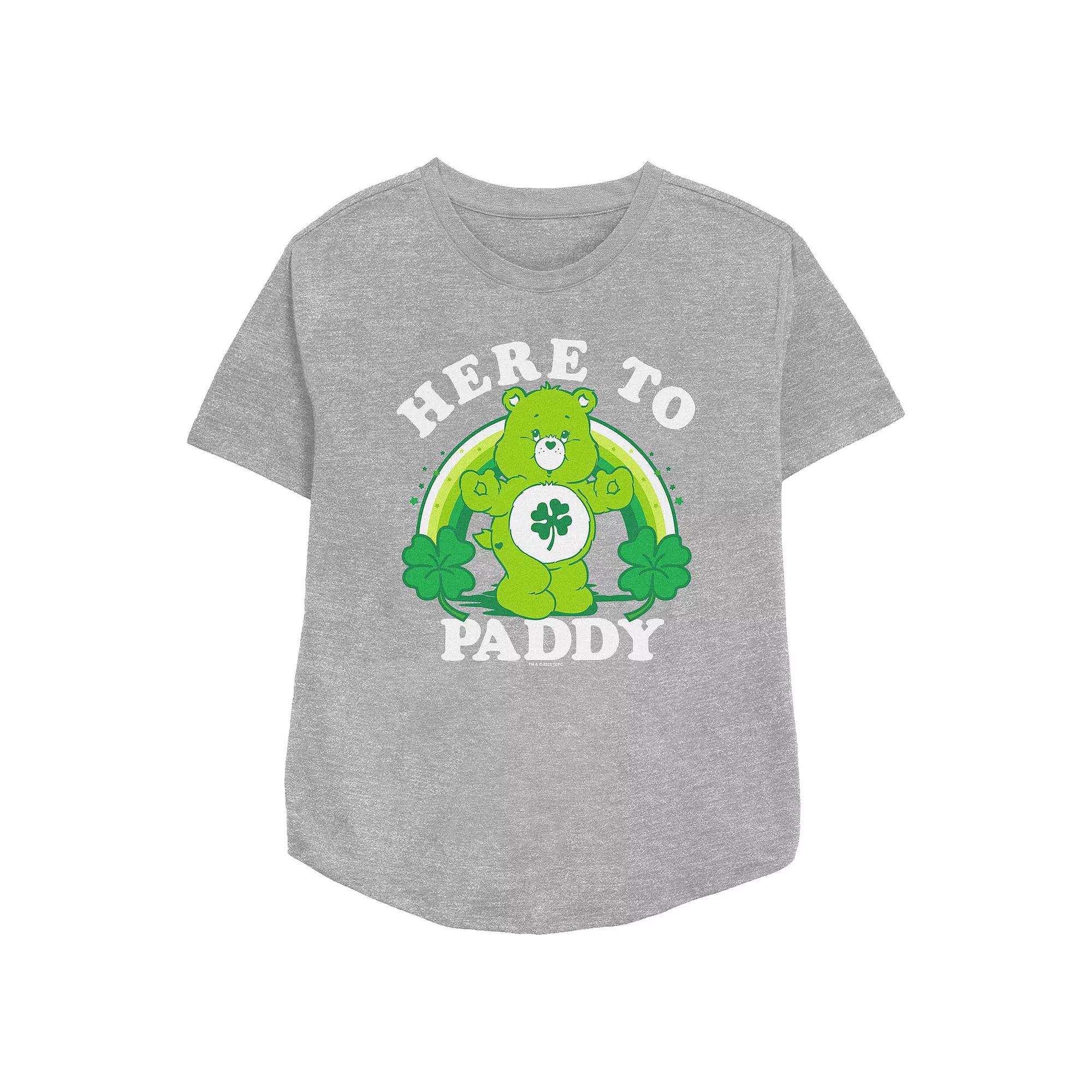 Women's Care Bears Good Luck Bear Here To Paddy Relaxed Fit Graphic Tee,  Product Image