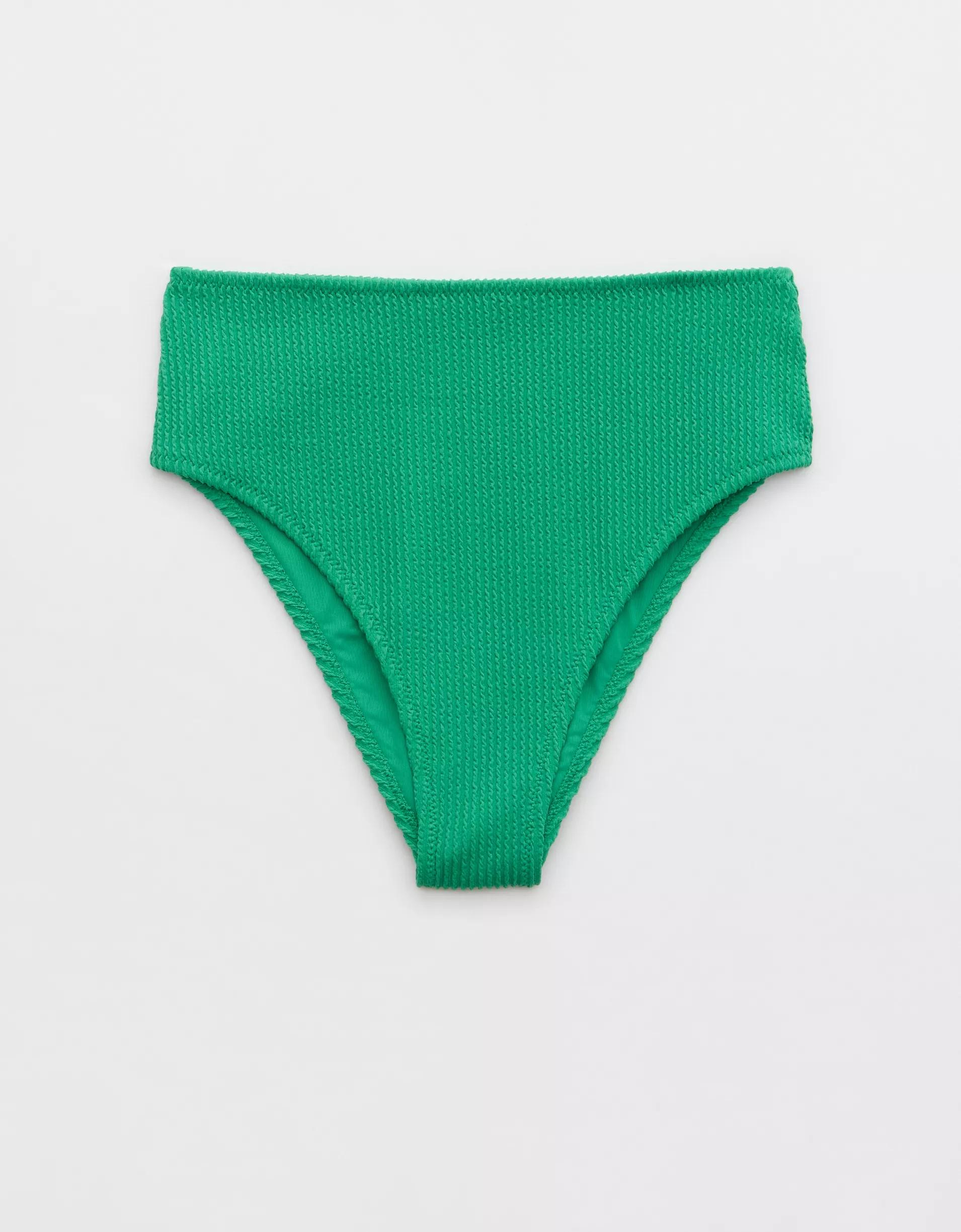 Aerie Crinkle High Cut Cheeky Bikini Bottom Product Image
