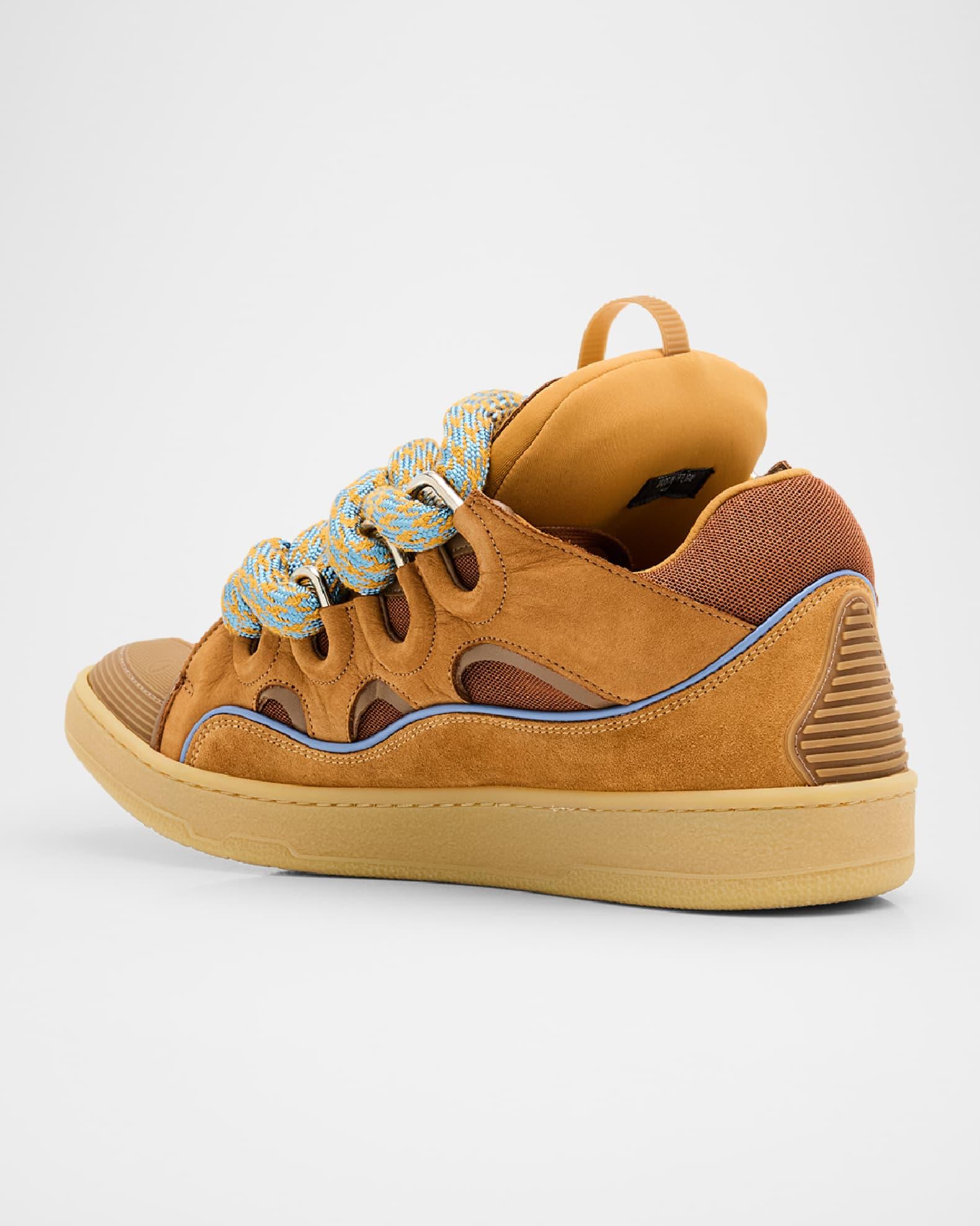 Mens Curb Sneakers in Leather with Snake Laces Product Image