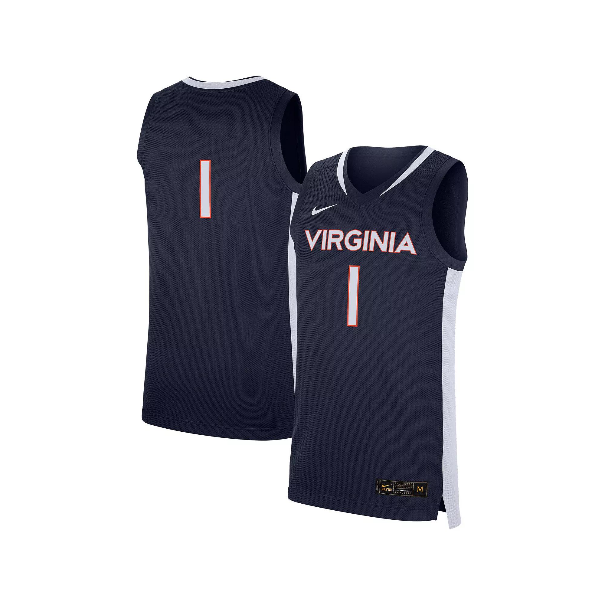 Men's Nike #1 Navy Virginia Cavaliers Replica Basketball Jersey, Size: Large, Blue Product Image