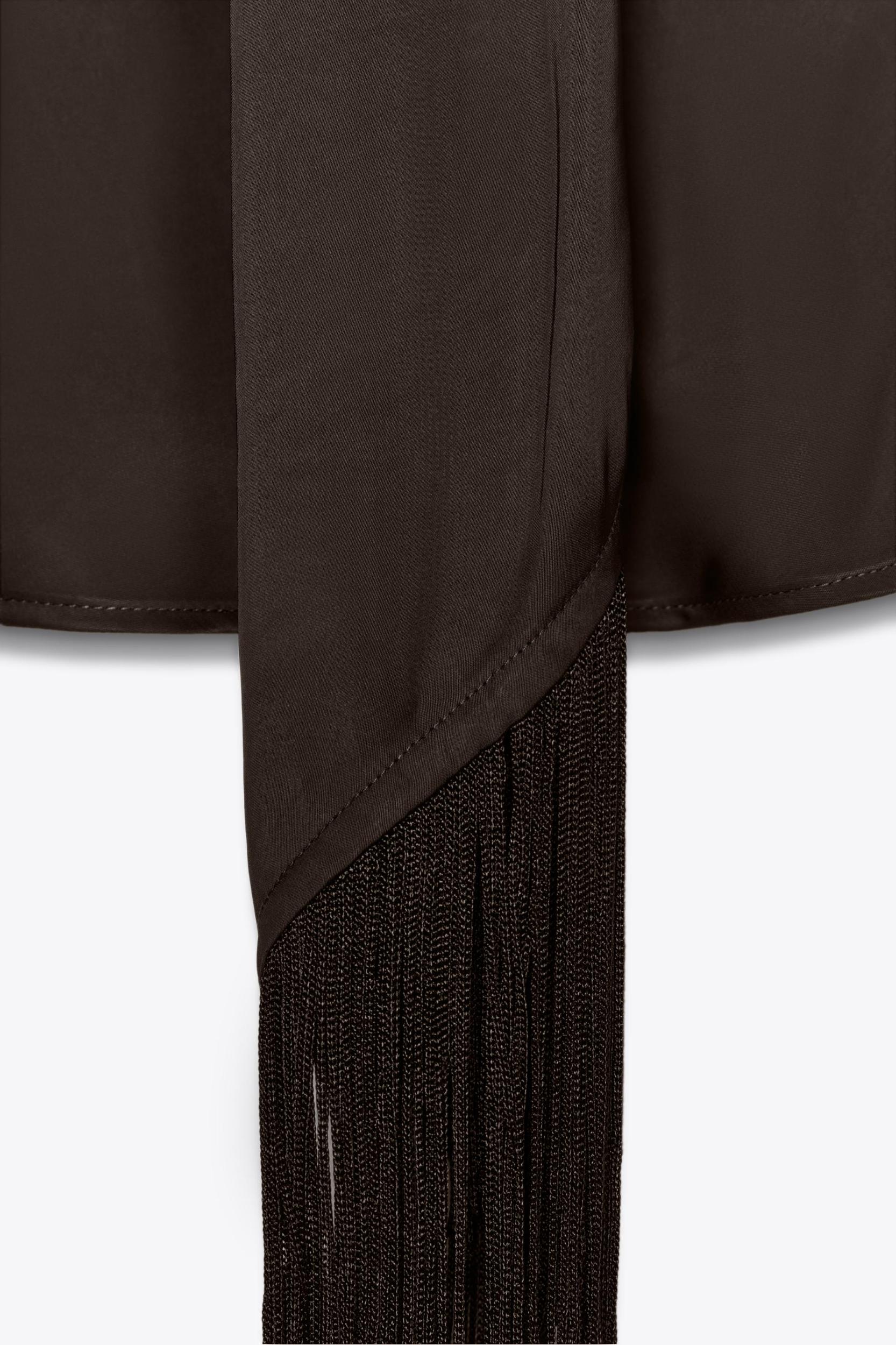 FRINGED SATIN EFFECT TOP Product Image