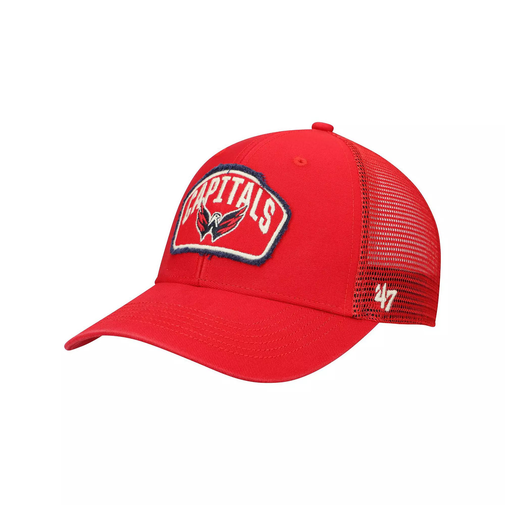 Men's '47 Red Washington Capitals Cledus MVP Trucker Snapback Hat Product Image
