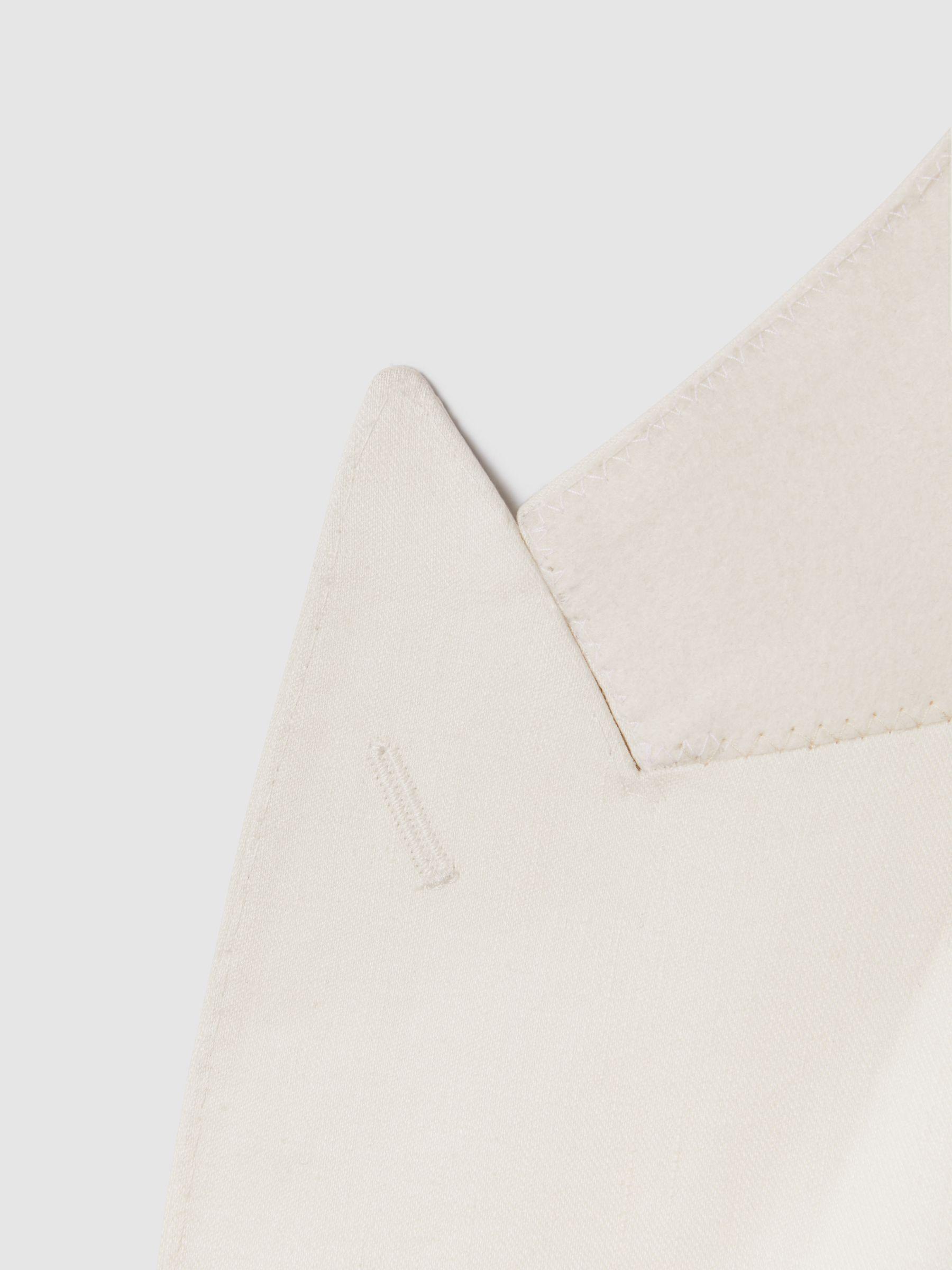 Heat Off White Linen Blend Single Breasted Slim Fit Blazer Product Image