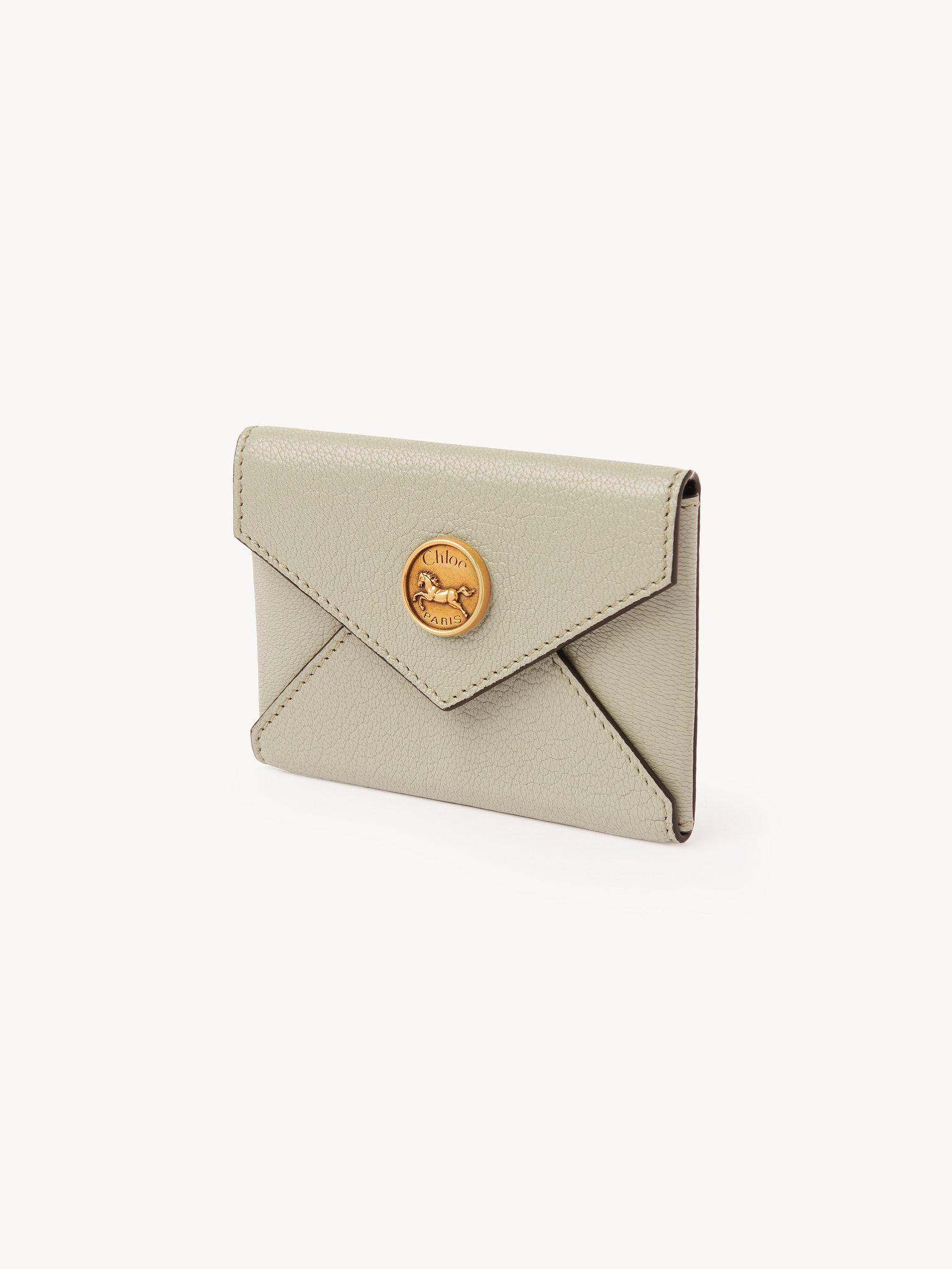 Envelope card holder in grained leather Product Image