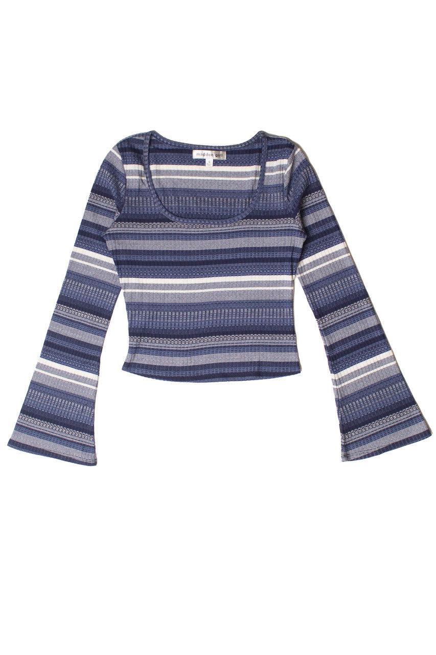 Striped Bell Long Sleeve Top Product Image