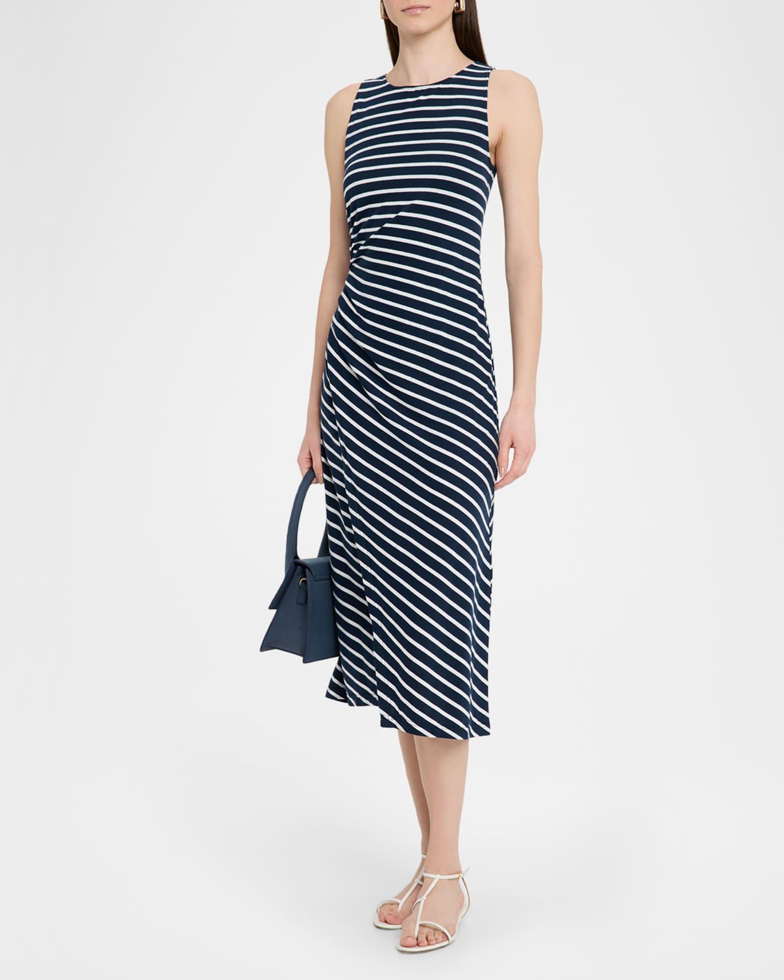 Max Striped Wrap-Effect Midi Dress Product Image