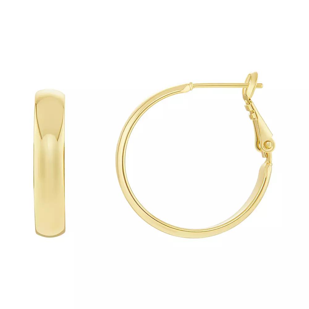 PRIMROSE Polished Dome Hoop Earrings, Women's, Size: 25MM, Gold Tone Product Image