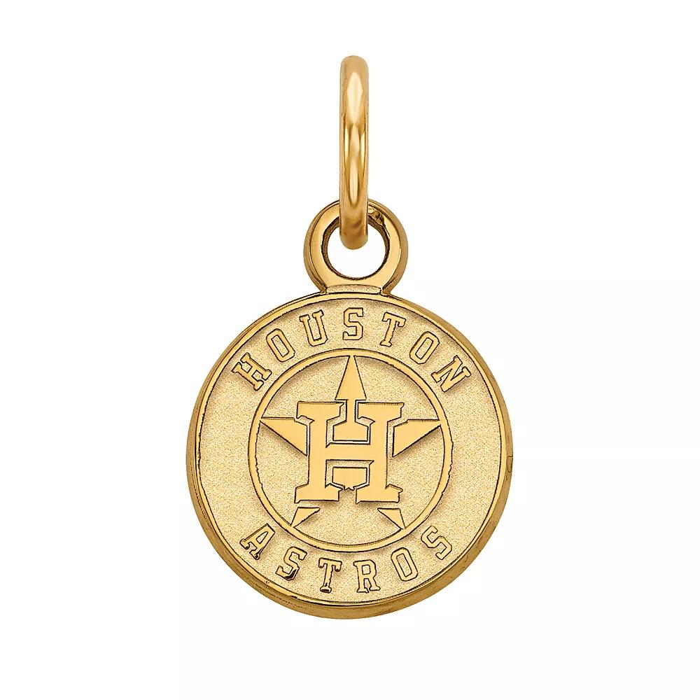 LogoArt Sterling Silver Houston Astros Pendant, Women's, Size: 15 mm, 14k Gold Plated Product Image