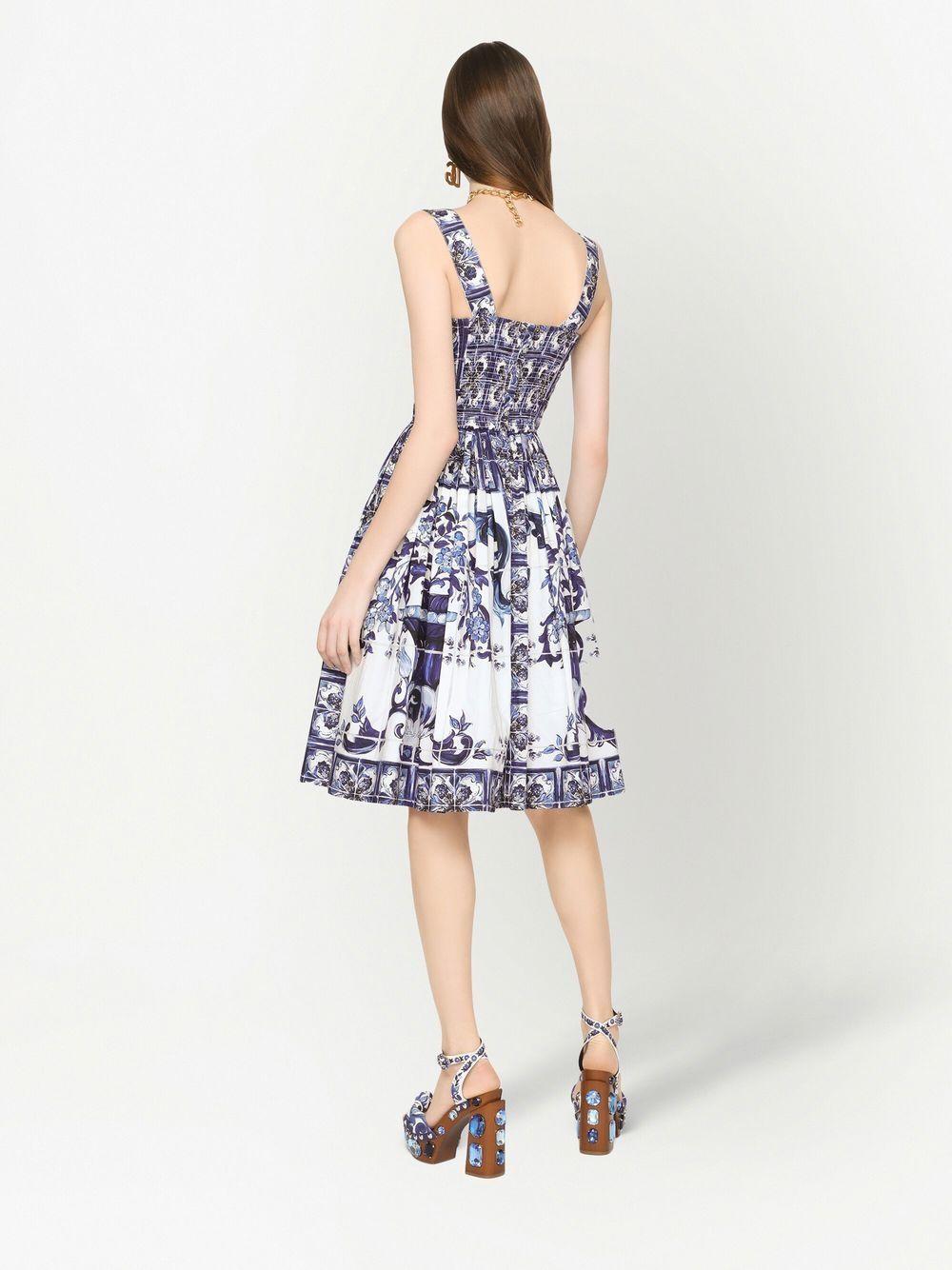 Majolica-print corset midi dress Product Image