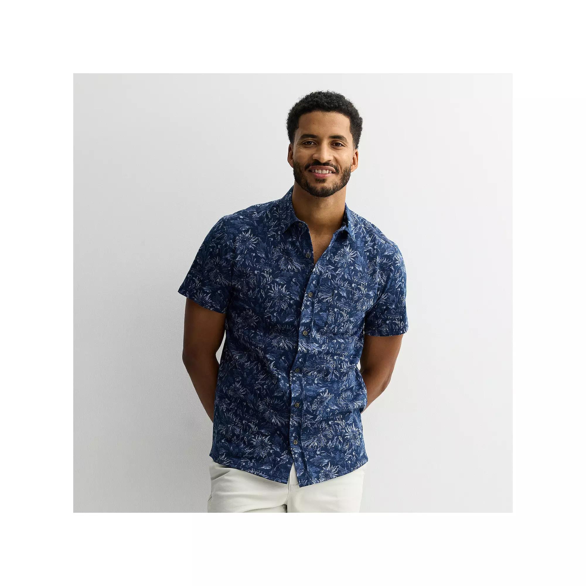 Men's Sonoma Goods For Life® Knit Short Sleeve Button Down Shirt,  Product Image