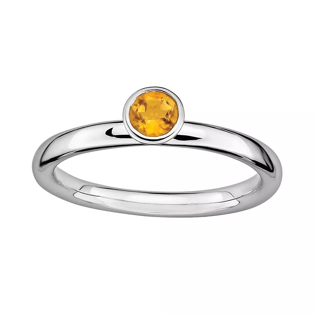 Stacks & Stones Sterling Silver Citrine Stack Ring, Women's, Size: 5, Orange Product Image