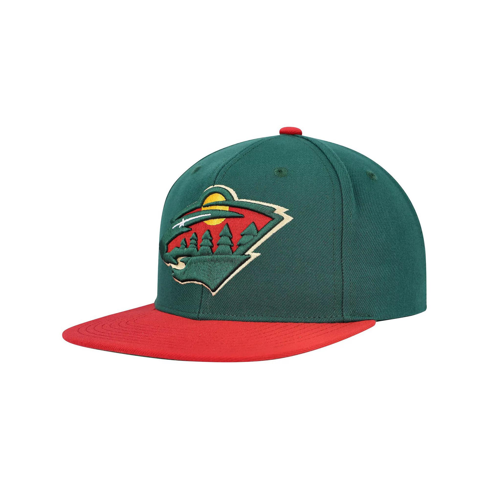 Men's Mitchell & Ness Red Atlanta Hawks Hardwood Classics Team Ground 2.0 Snapback Hat Product Image