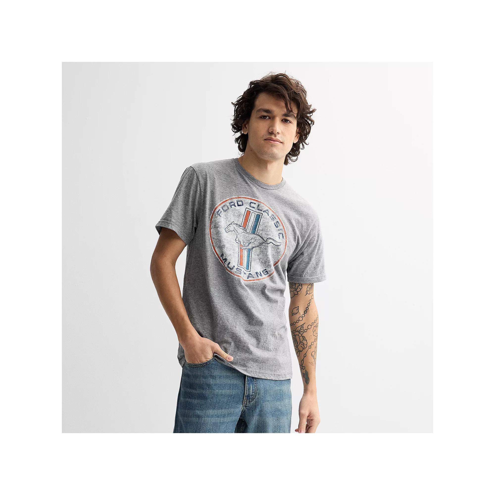 Mens Ford Mustang Tee Snow Grey Product Image