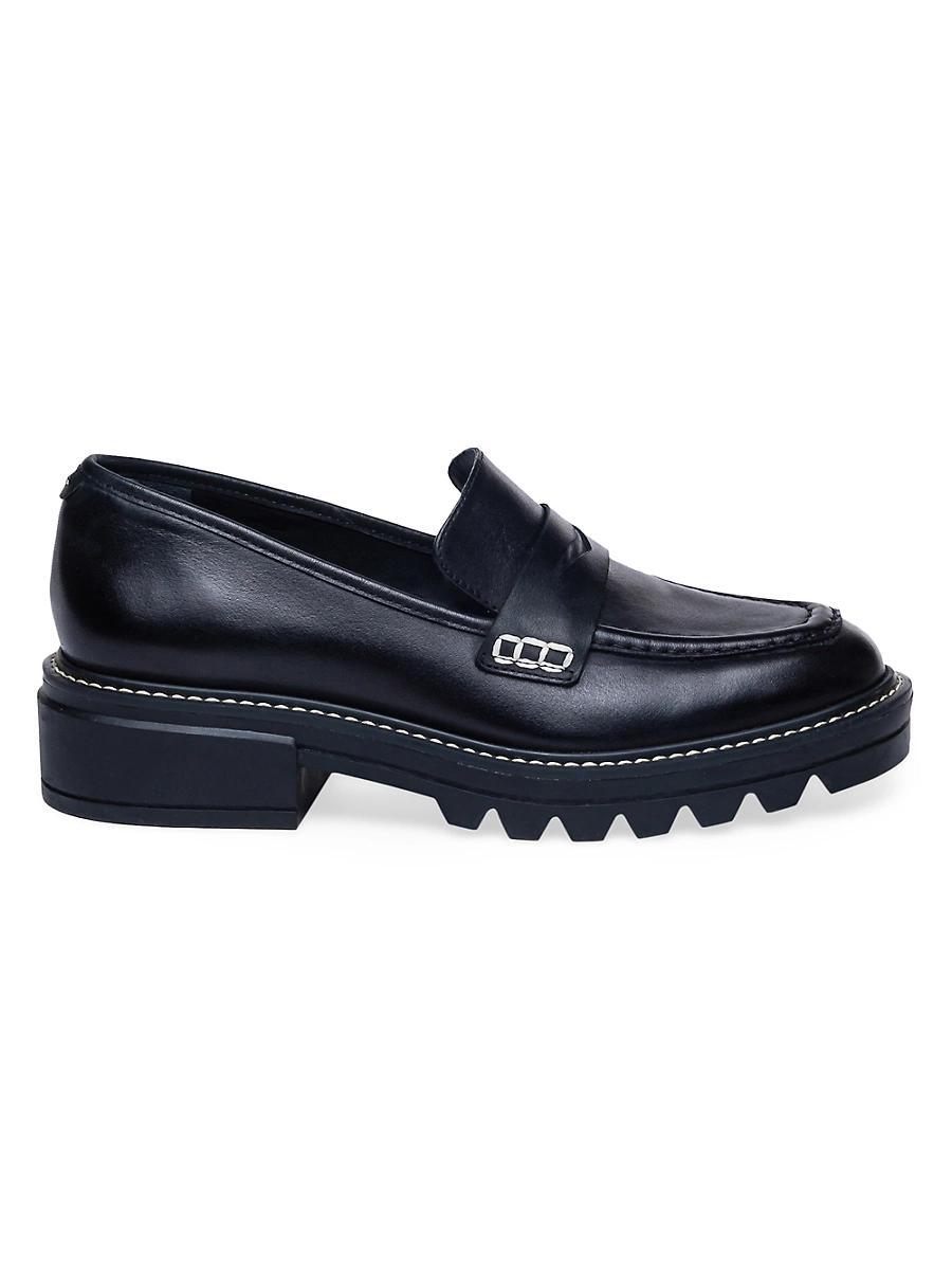 Womens Chandler Leather Lug Sole Loafers Product Image