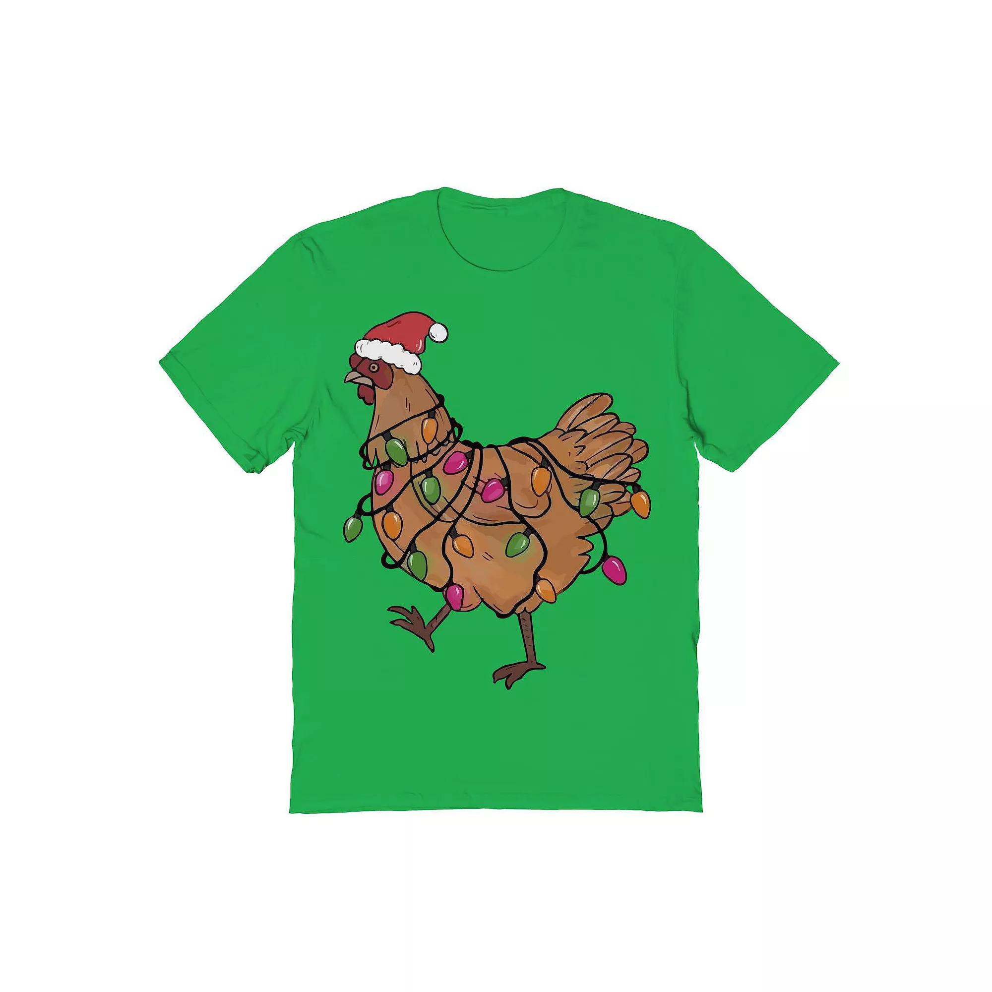 Men's Light Hen Christmas Graphic Tee, Size: XL, Irish Green Product Image