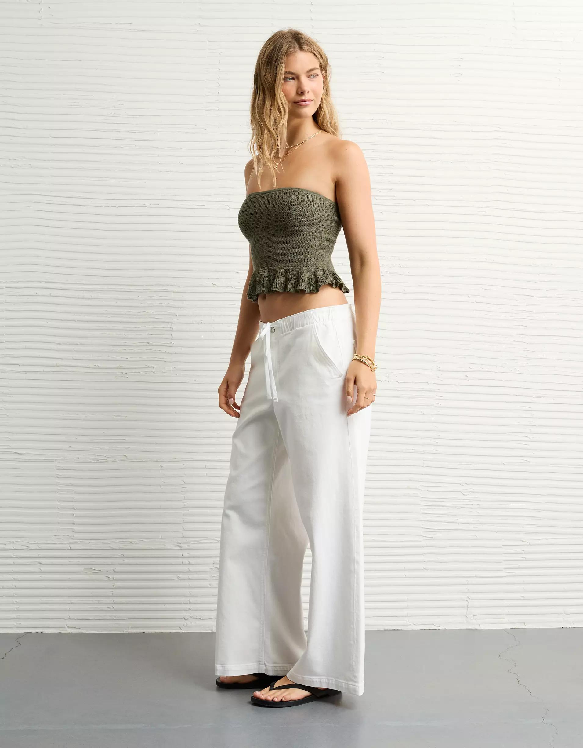 AE Stretch Low-Rise Ultra Wide-Leg Pull-On Jean Product Image