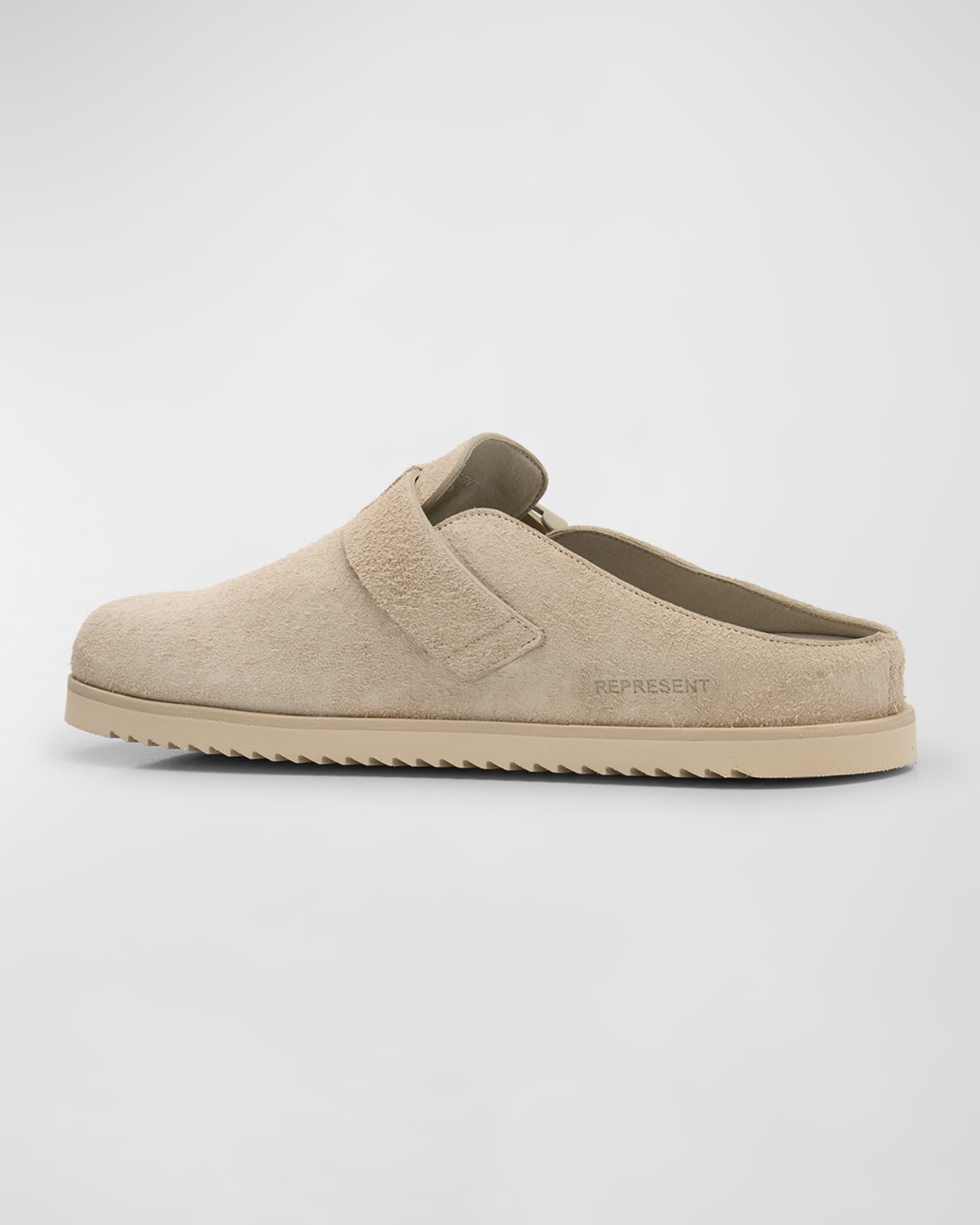 Men's Initial Buckle Suede Mules Product Image