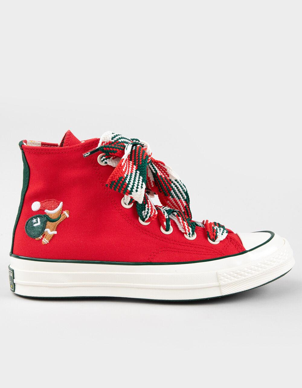 CONVERSE Chuck 70 Christmas High Top Womens Shoes - GREEN Product Image