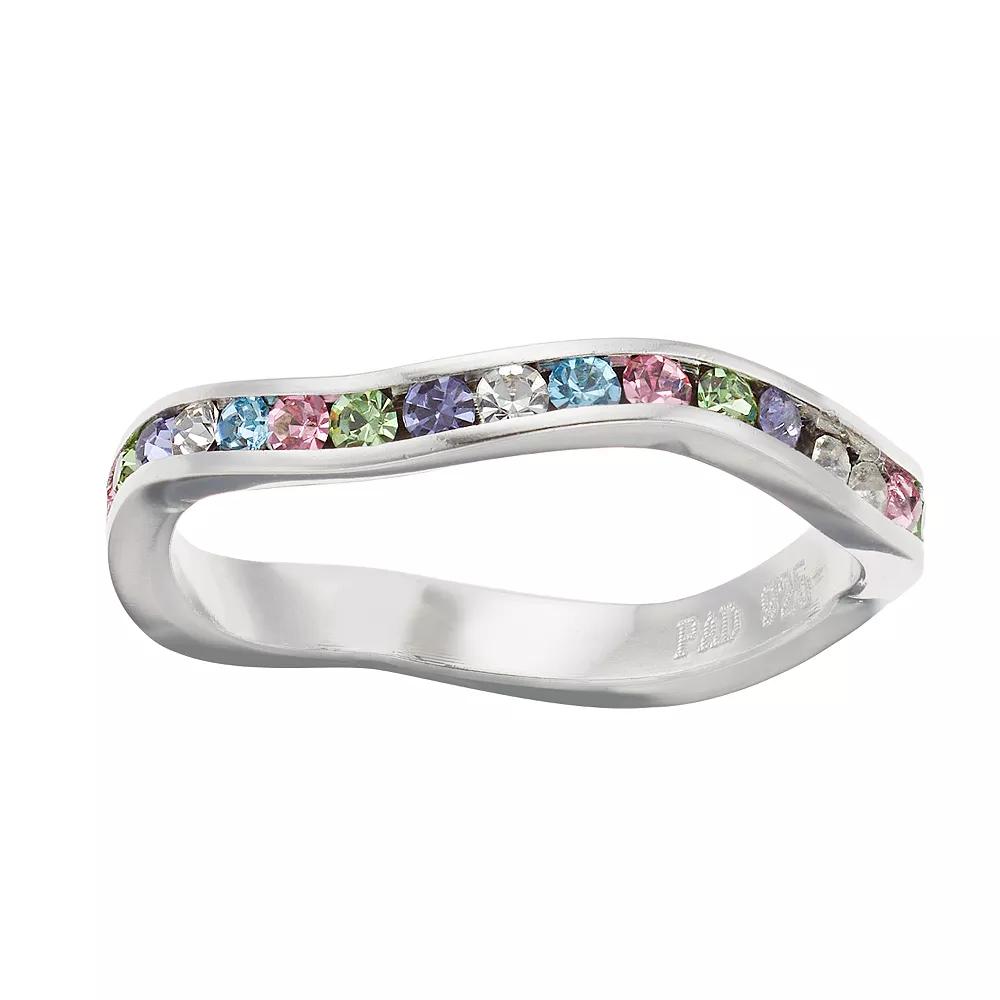 Traditions Jewelry Company Rainbow Wavy Ring with Crystals, Women's,  Product Image