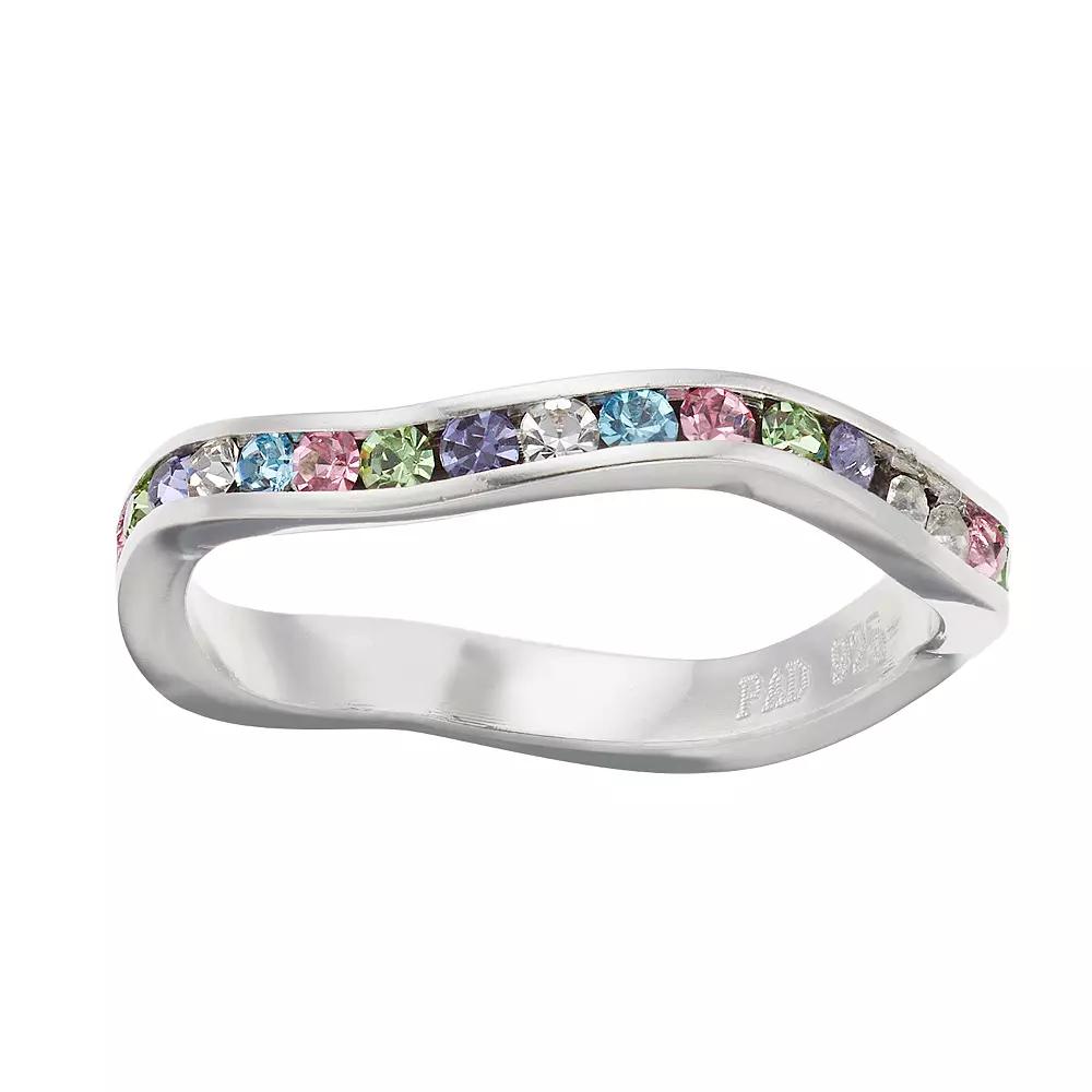 Traditions Jewelry Company Rainbow Wavy Ring with Crystals, Women's,  Product Image
