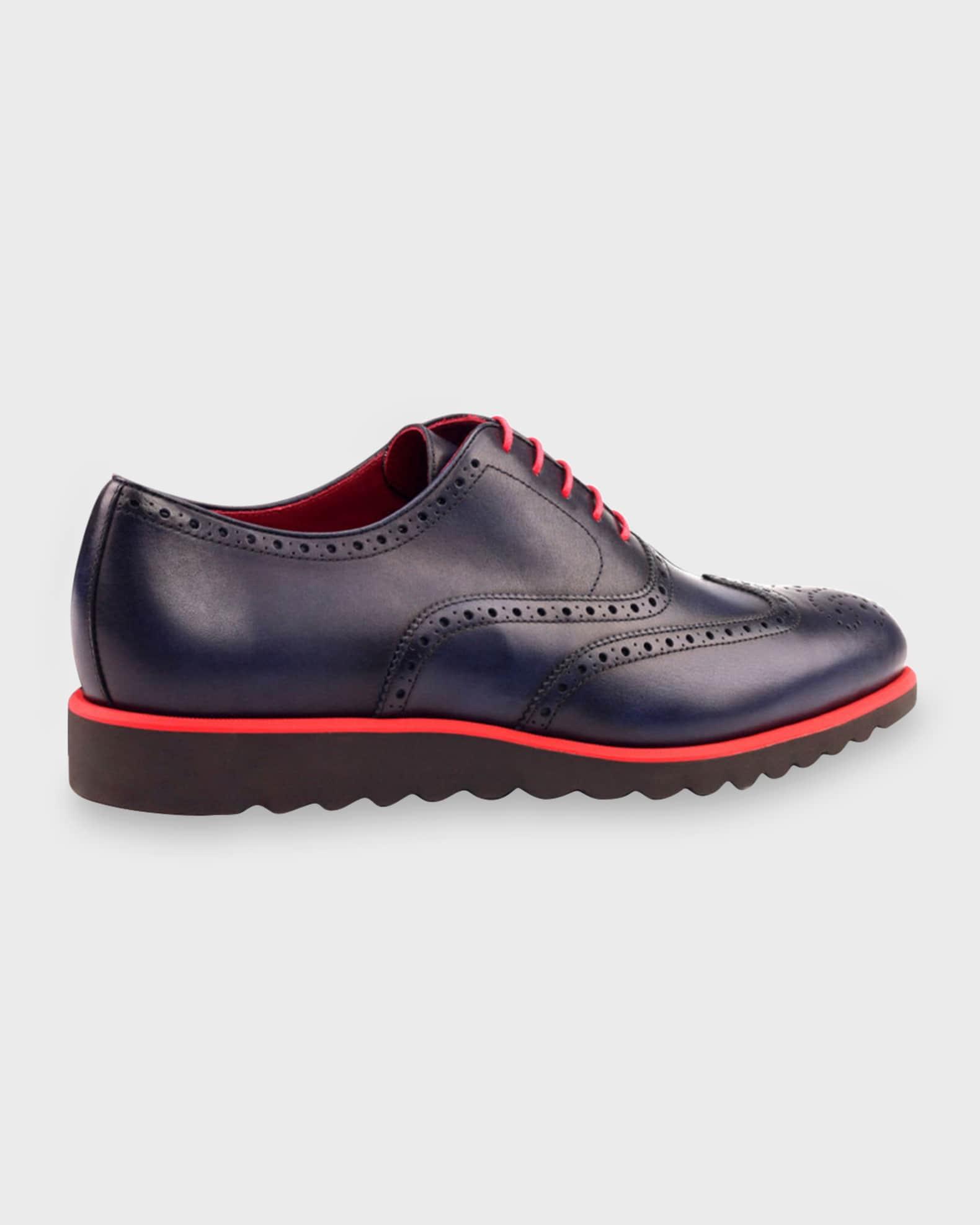 Men's Trax Wing-Tip Leather Platform Oxford Shoes Product Image