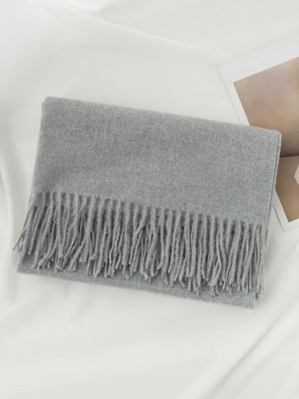 Keep Warm Solid Color Tasseled Shawl&Scarf Product Image
