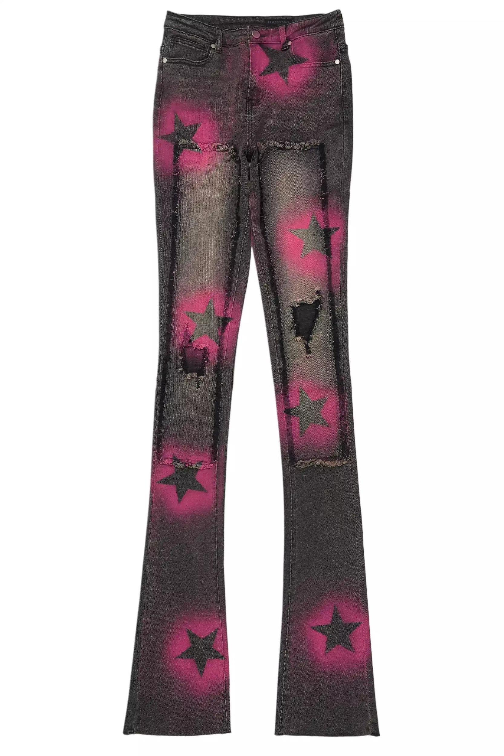 Ashanta Black Wash Super Stacked Jean Female Product Image