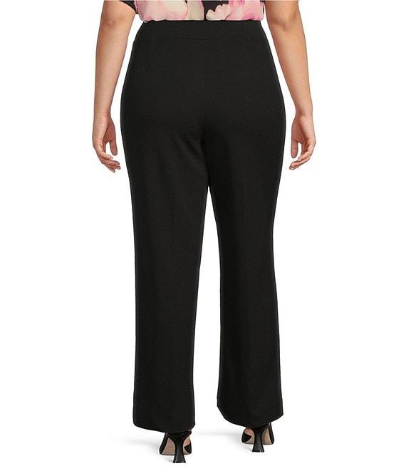 Anne Klein Plus Size Cool Crepe Wide Leg Pull On Trousers Product Image