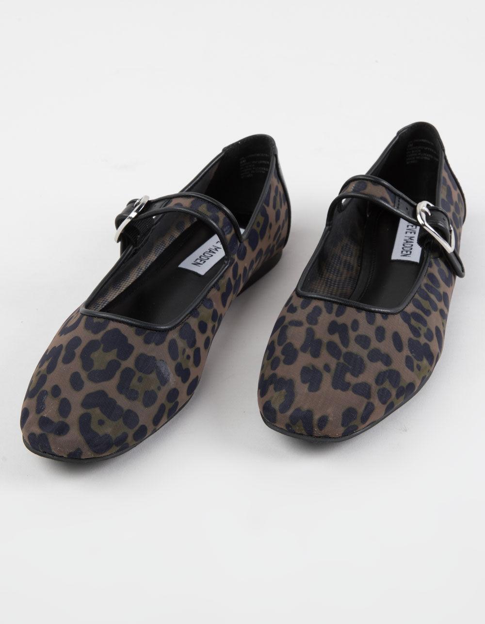 STEVE MADDEN Arlow Leopard Womens Mesh Ballet Flats - LEOPARD Product Image