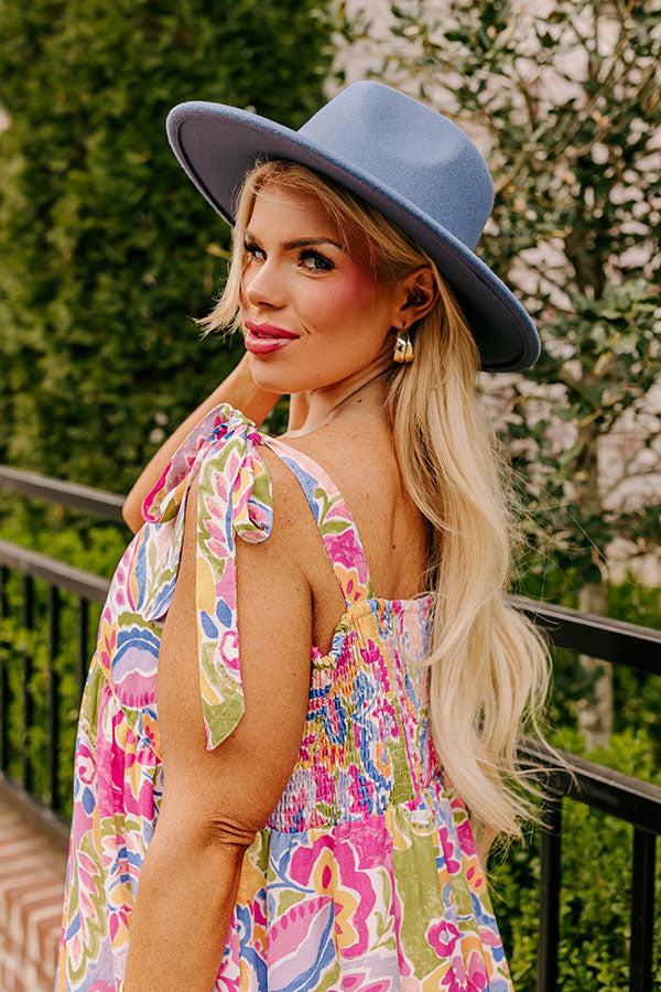 Chic and Charm Felt Fedora in Airy Blue Product Image